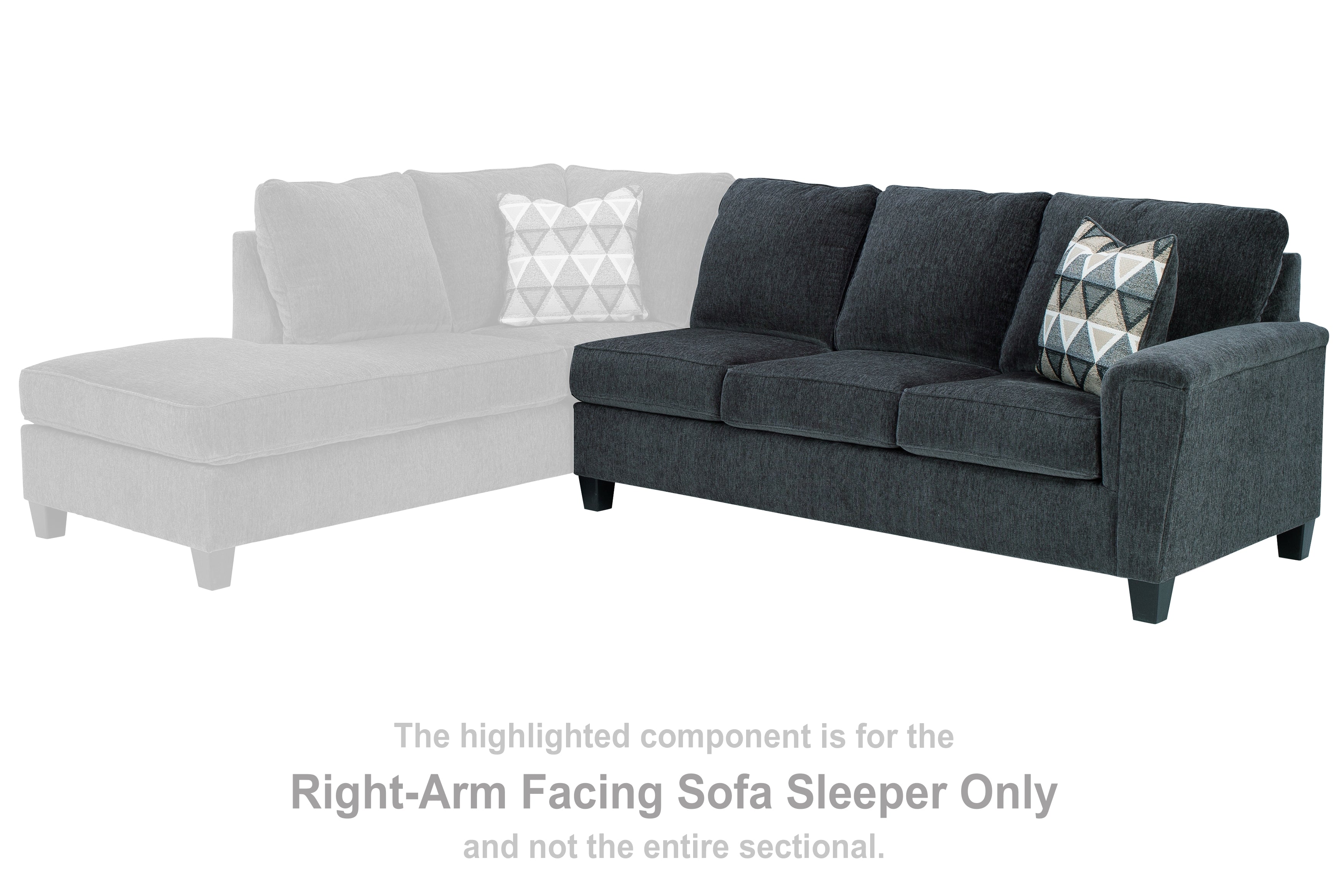 Sectionals for Less - Ashley Furniture - Abinger Sectional - RAF Sofa Sleeper / Smoke - 8390570