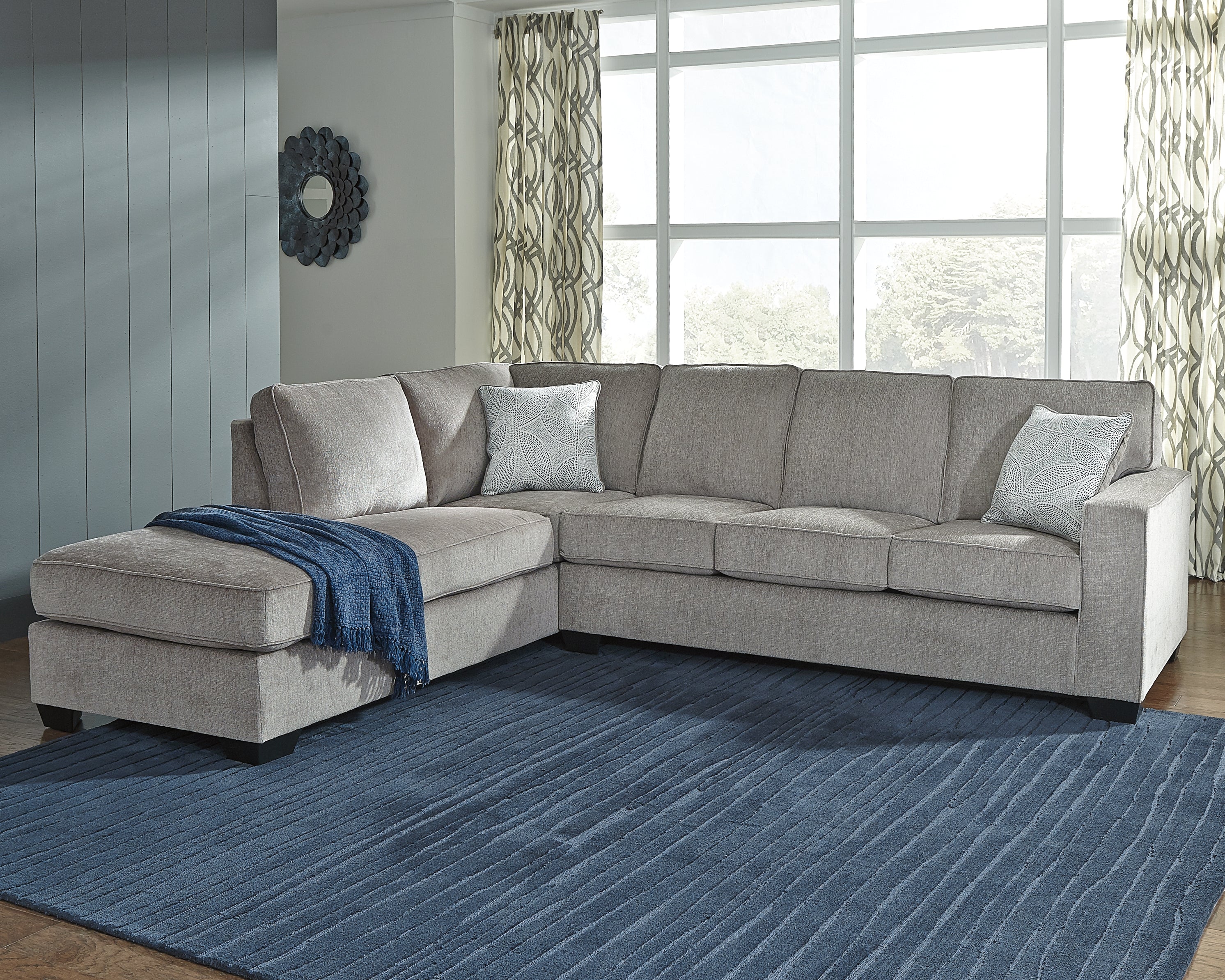 Sectionals for Less - Ashley Furniture - Altari Sectional - RAF 2-Piece Sectional with Chaise / Alloy - 87214S1