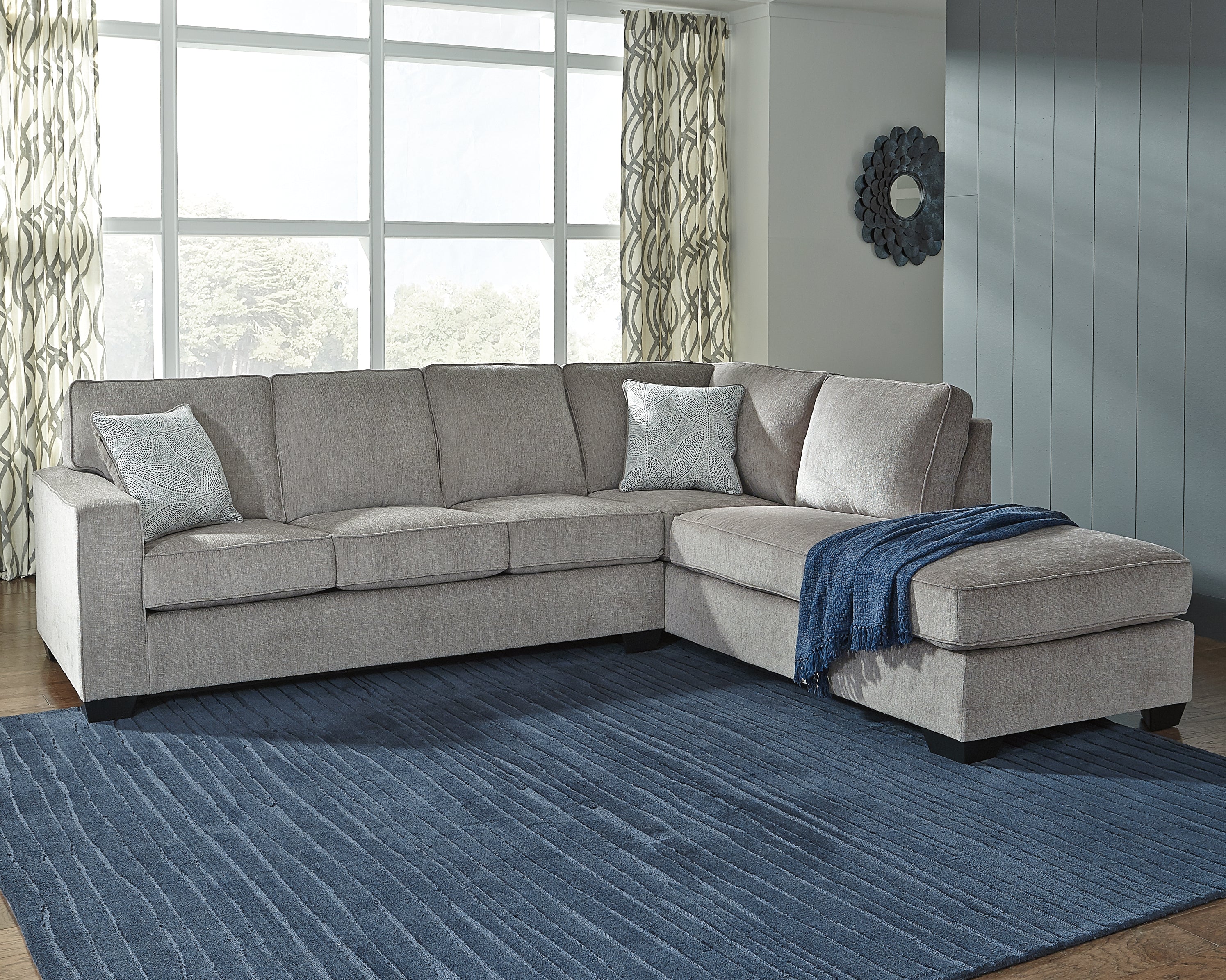 Sectionals for Less - Ashley Furniture - Altari Sectional - LAF 2-Piece Sectional with Chaise / Alloy - 87214S2