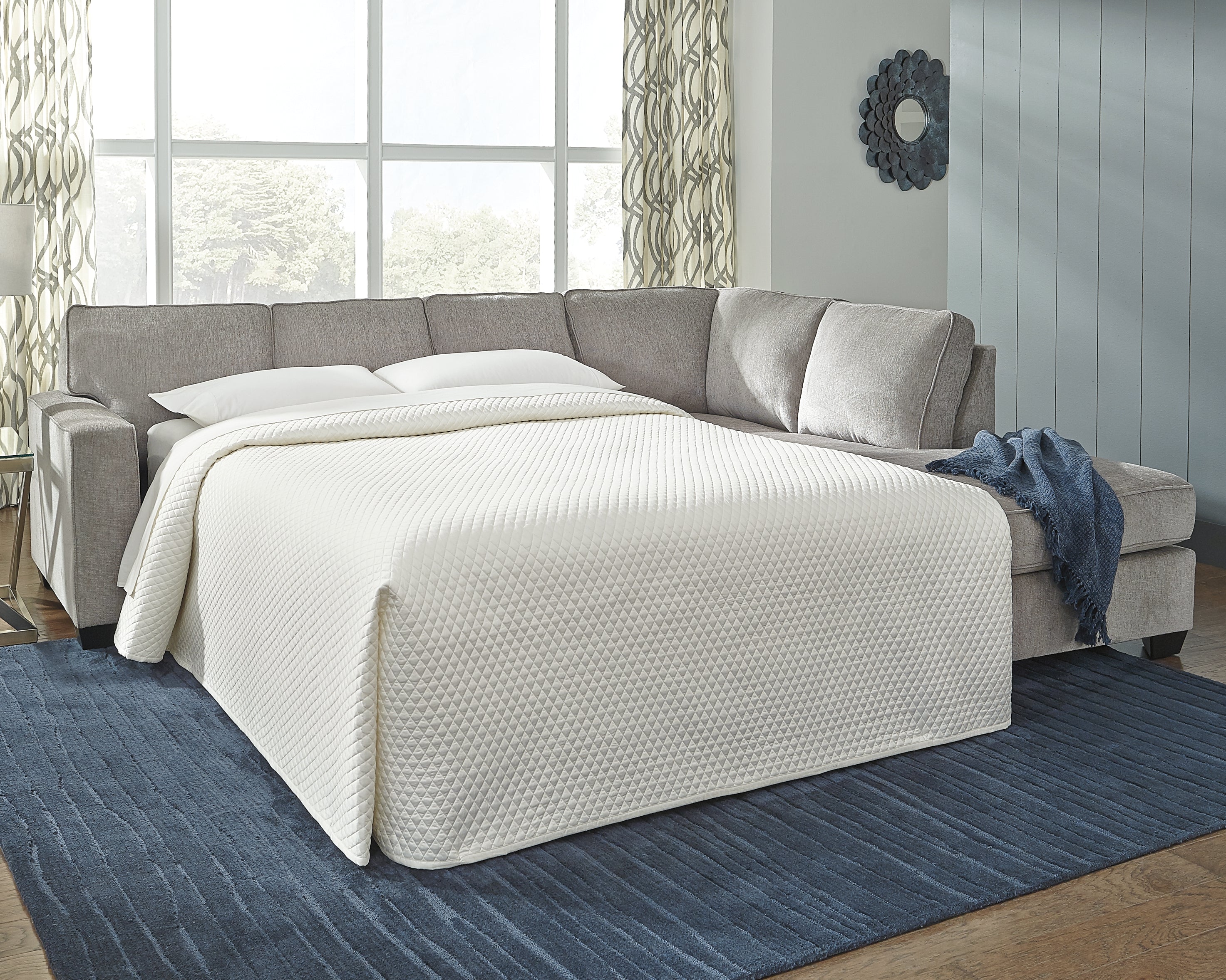 Sectionals for Less - Ashley Furniture - Altari Sectional - 2-Piece Sleeper Sectional with Chaise / Alloy - 87214S3