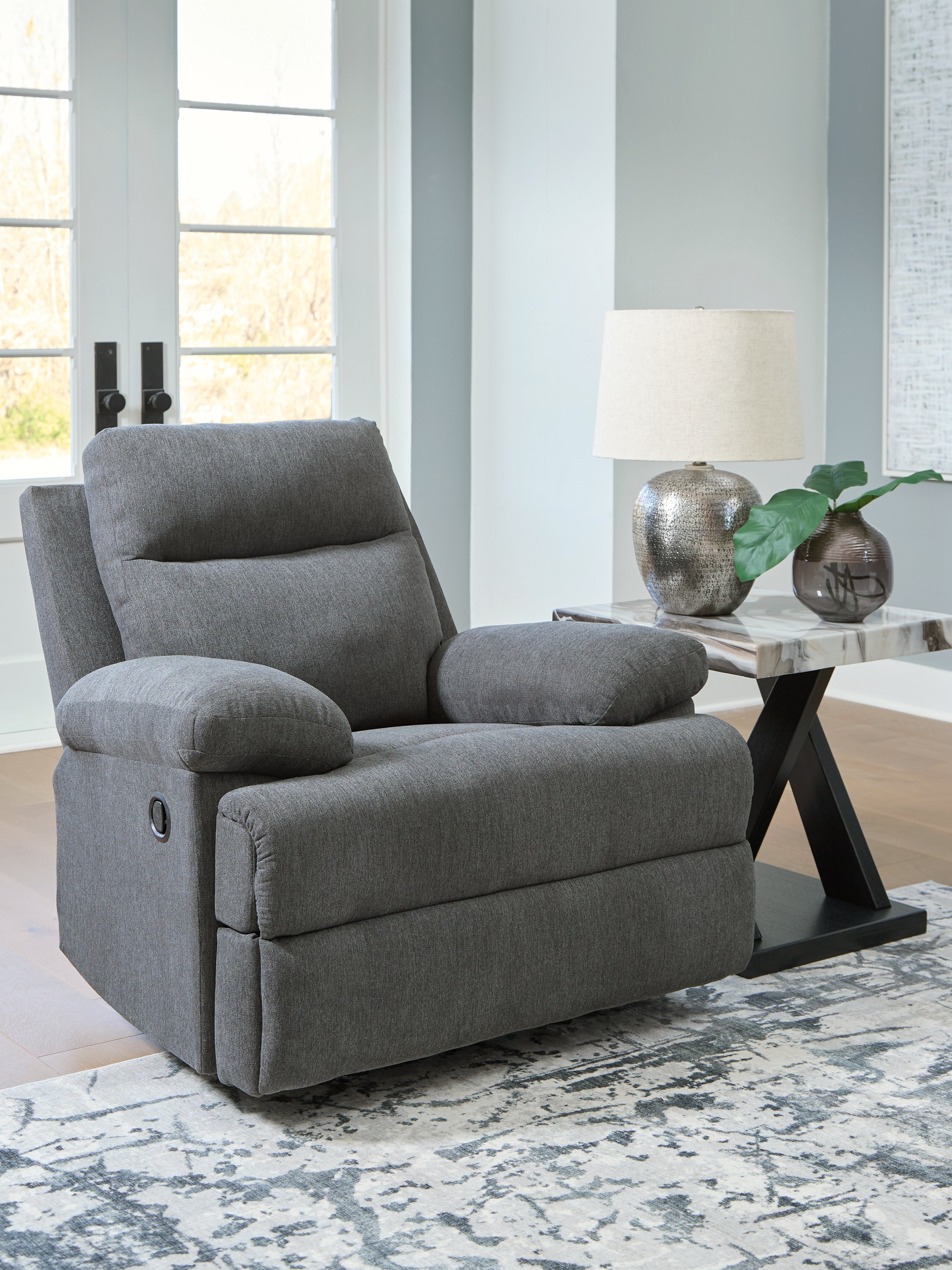 Sectionals for Less - Ashley Furniture - Side-Swipe Living Room - Rocker Recliner / Charcoal - PC9140625