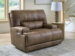Sectionals for Less - Ashley Furniture - Beckley Place Living Room - PWR REC Loveseat/CON/ADJ HDRST / Earth - PC9180218