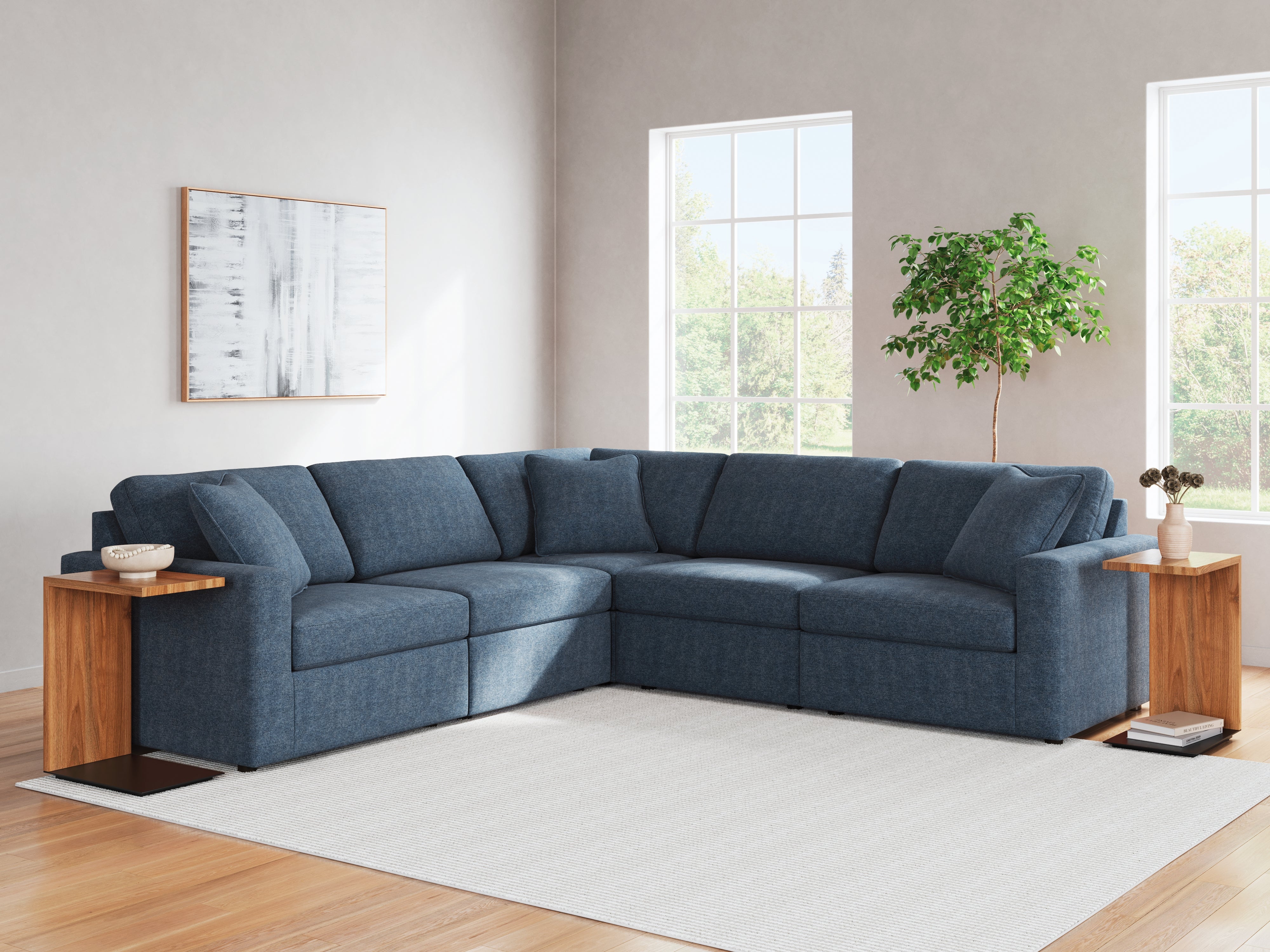 Sectionals for Less - Ashley Furniture - Modmax Sectional - RAF 5-Piece Sectional / Ink - 92101S6