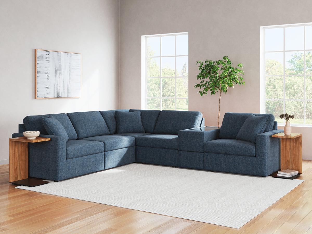 Sectionals for Less - Ashley Furniture - Modmax Sectional - RAF 7-Piece Sectional with Audio Console / Ink - 92121S75
