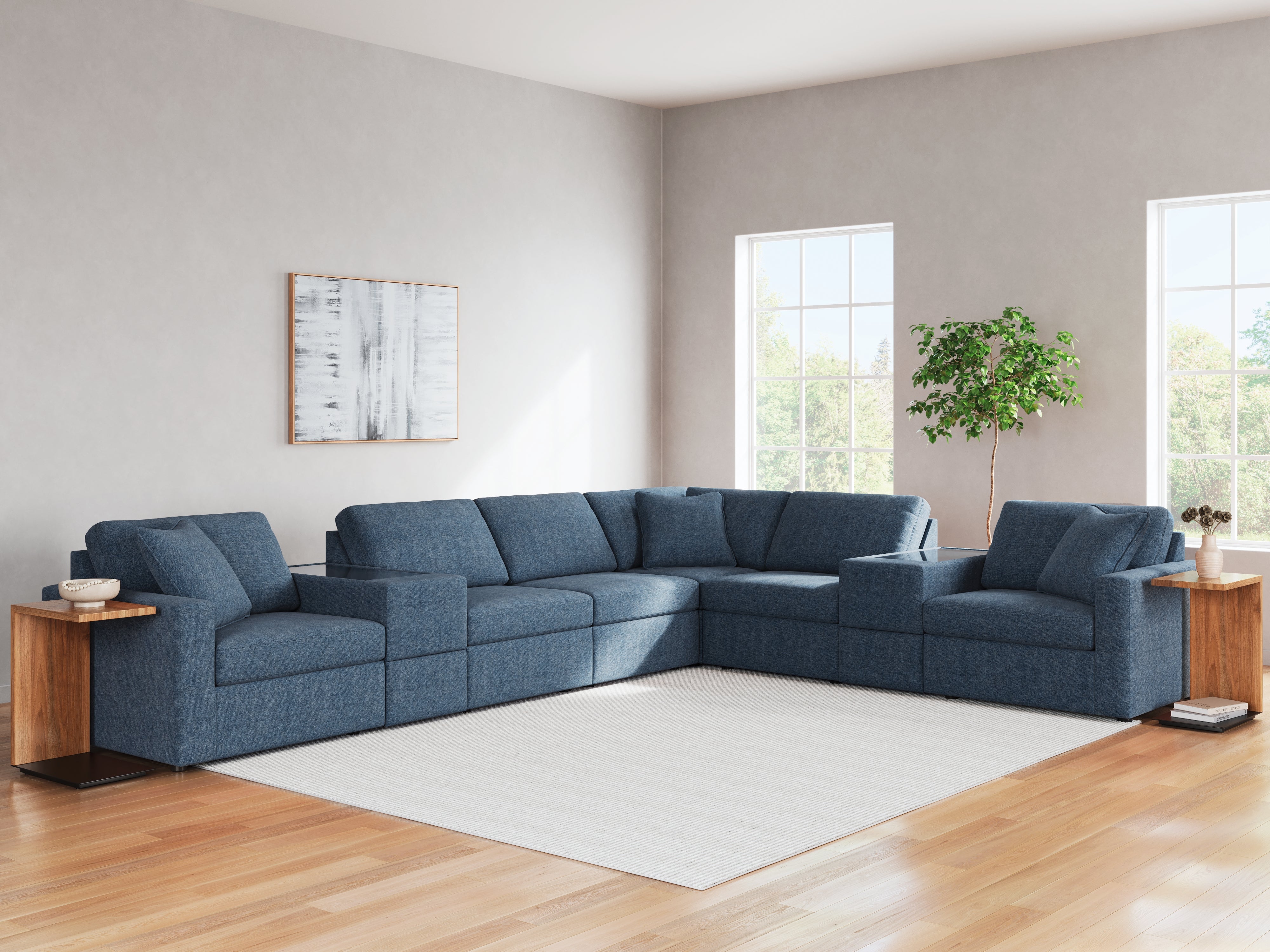 Sectionals for Less - Ashley Furniture - Modmax Sectional - RAF 8-Piece Sectional / Ink - 92101S11