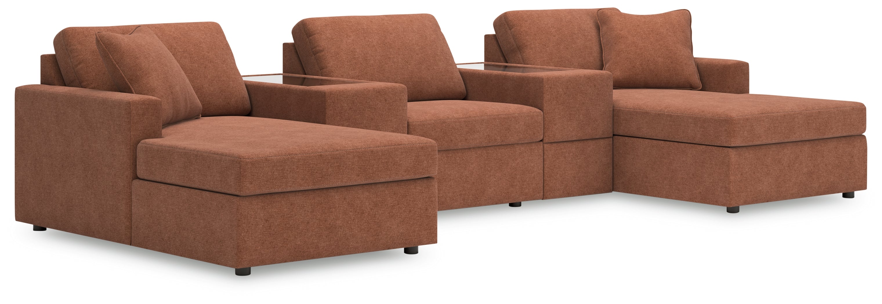 Sectionals for Less - Ashley Furniture - Modmax Sectional - RAF 5-Piece Pit Sectional / Spice - 92102S44