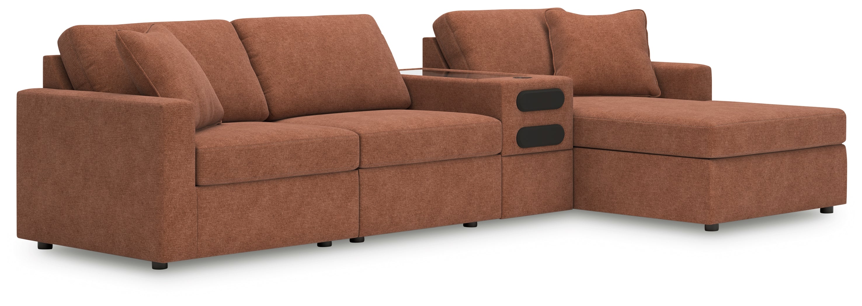 Sectionals for Less - Ashley Furniture - Modmax Sectional - RAF 4-Piece Sectional with Chaise / Spice - 92102S37