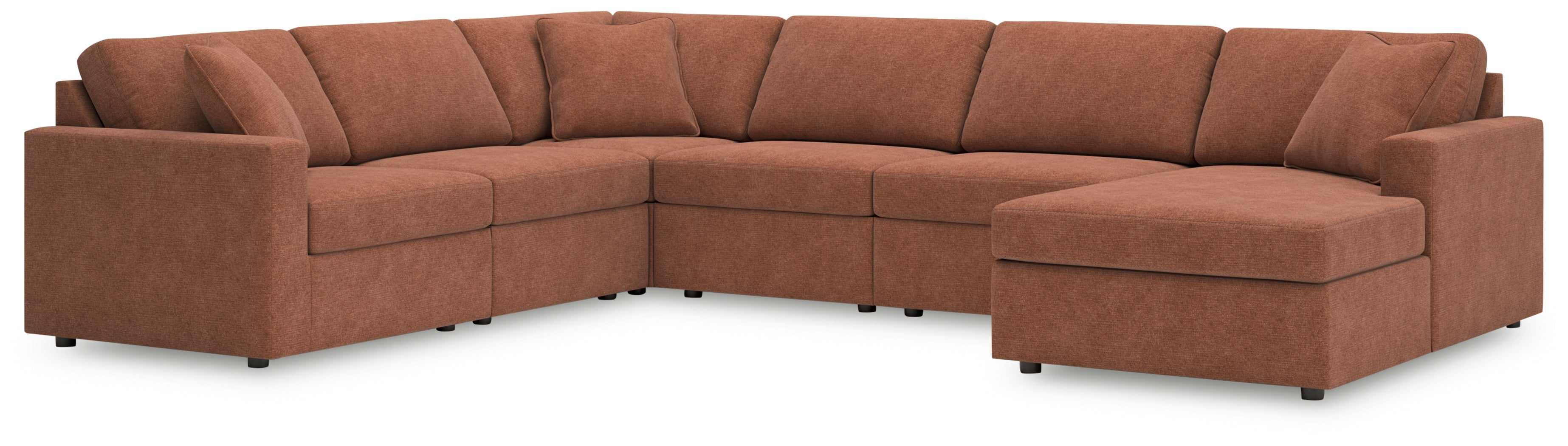 Sectionals for Less - Ashley Furniture - Modmax Sectional - RAF 6-Piece Sectional with Chaise / Spice - 92102S46