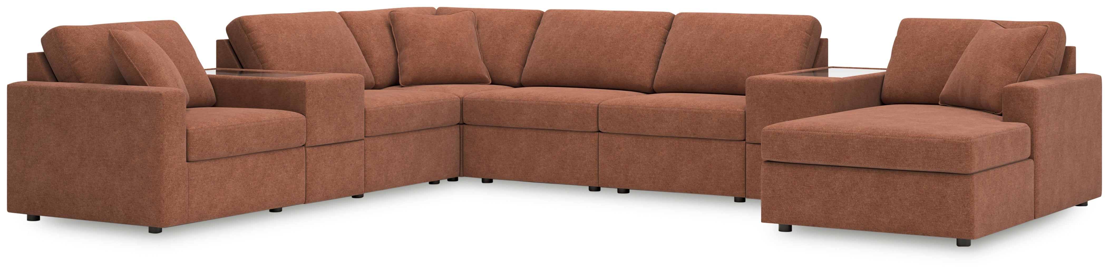 Sectionals for Less - Ashley Furniture - Modmax Sectional - RAF 8-Piece Sectional with Chaise / Spice - 92102S42