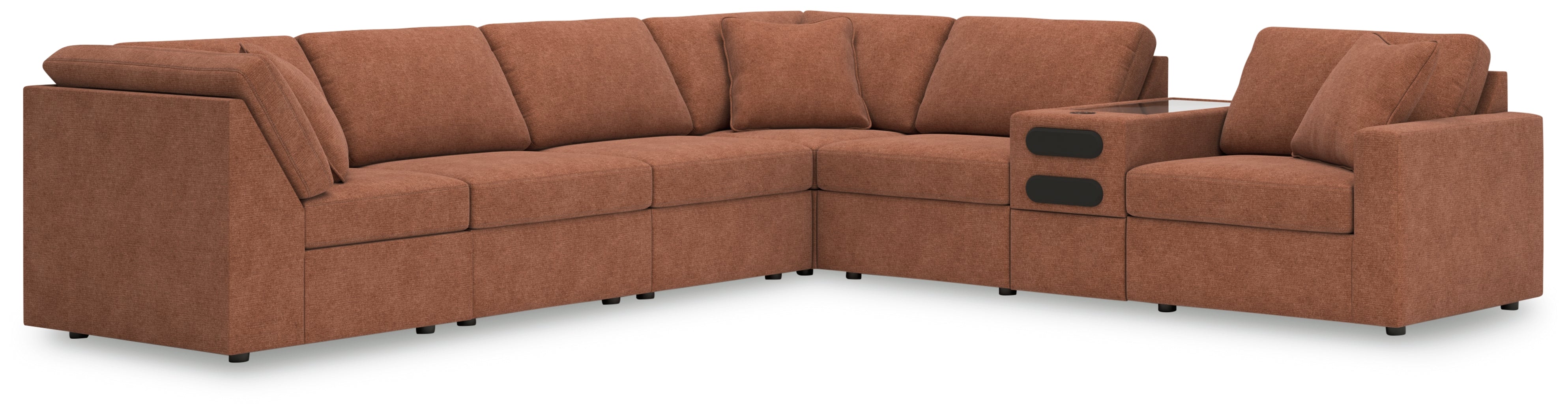 Sectionals for Less - Ashley Furniture - Modmax Sectional - 7-Piece Sectional with Audio Console / Spice - 92102S34