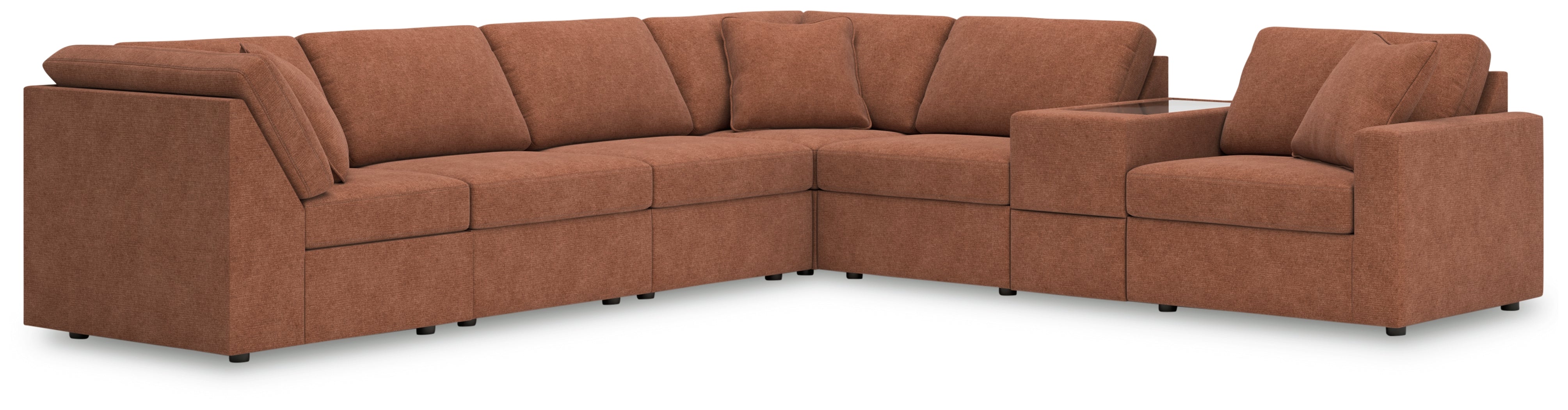 Sectionals for Less - Ashley Furniture - Modmax Sectional - RAF 7-Piece Sectional / Spice - 92102S33