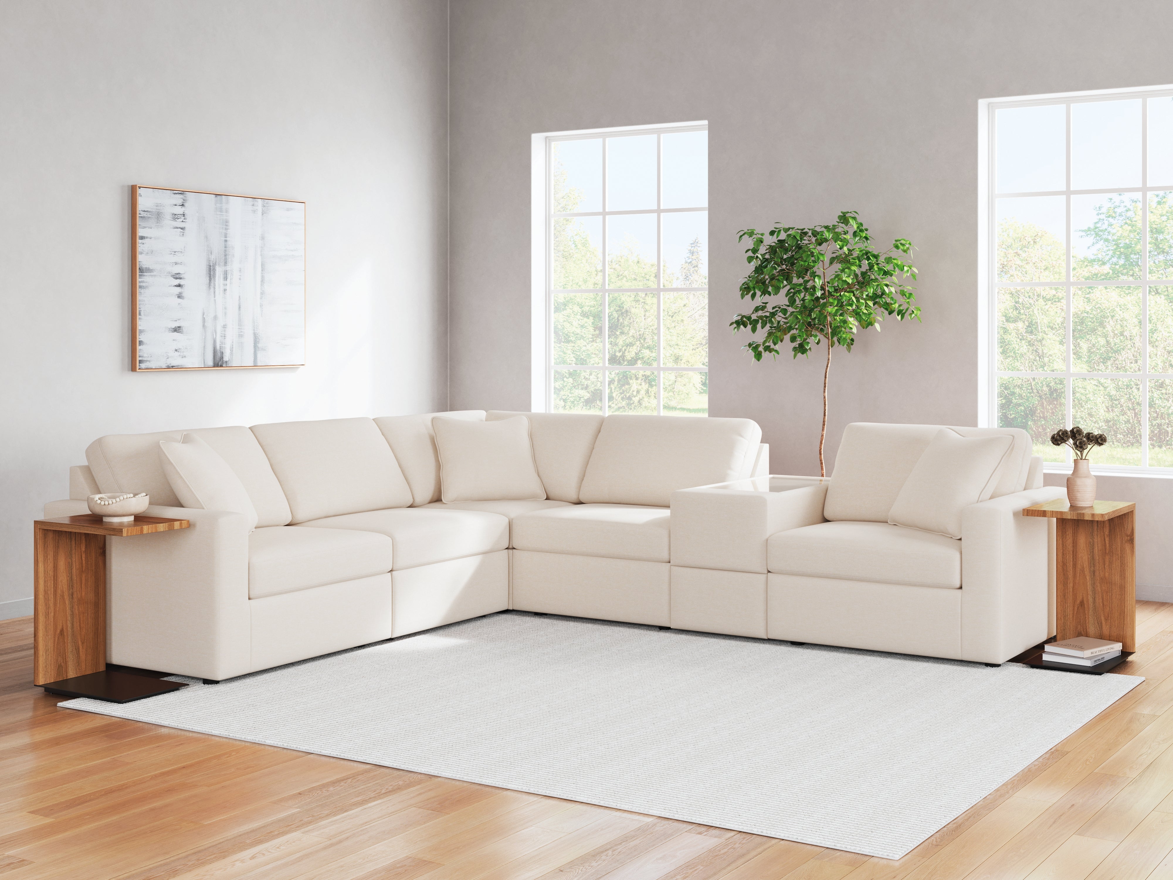 Sectionals for Less - Ashley Furniture - Modmax Sectional - RAF 6-Piece Sectional / Oyster - 92103S7