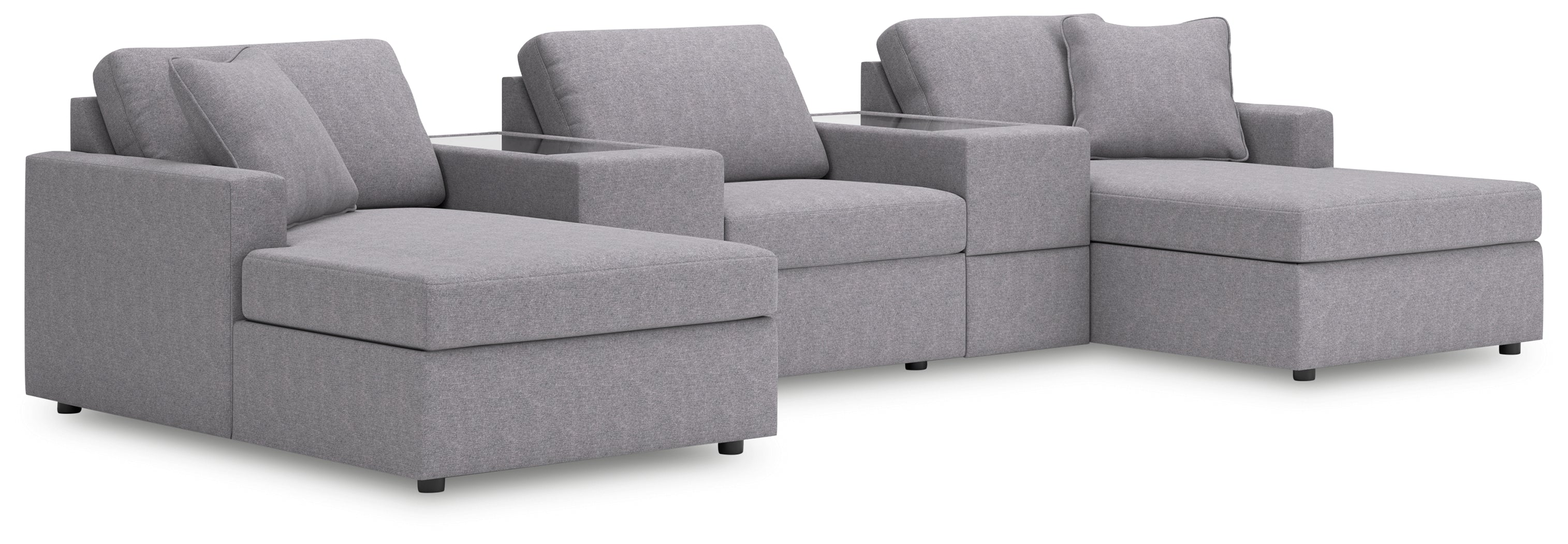 Sectionals for Less - Ashley Furniture - Modmax Sectional - RAF 5-Piece Pit Sectional / Granite - 92104S44
