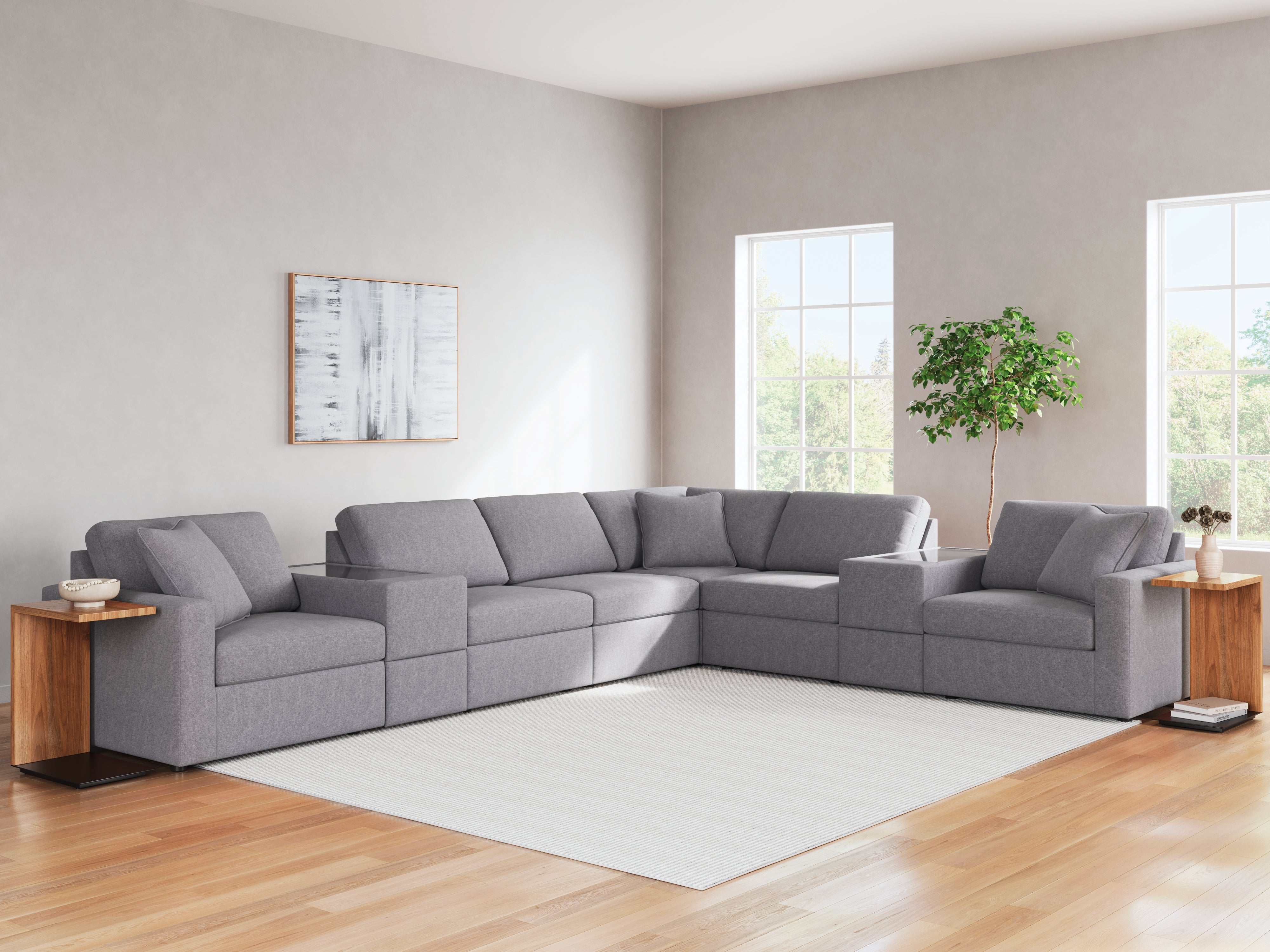 Sectionals for Less - Ashley Furniture - Modmax Sectional - RAF 8-Piece Sectional / Granite - 92104S11