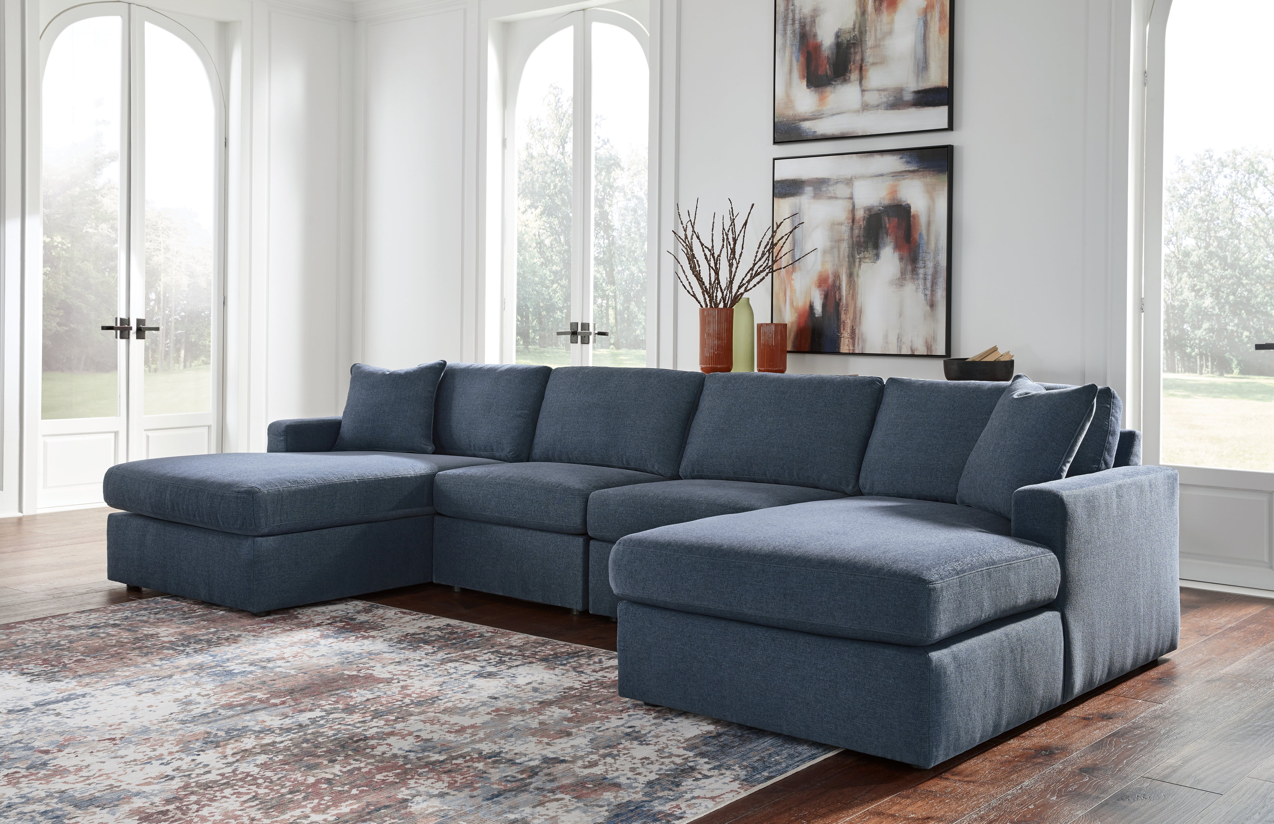 Sectionals for Less - Ashley Furniture - Modmax Sectional - RAF 4-Piece Sectional with Chaise / Ink - 92121S19