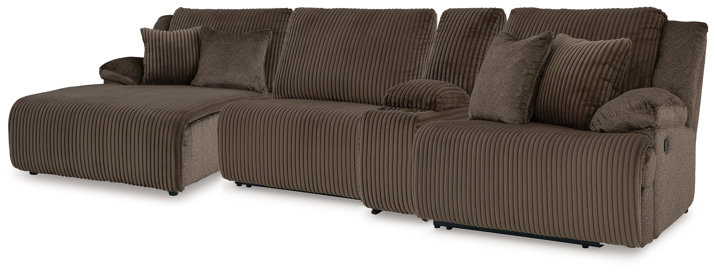 Sectionals for Less - Ashley Furniture - Top Tier Sectional - 4-Piece Reclining Sectional with Chaise / Chocolate - 92705S12