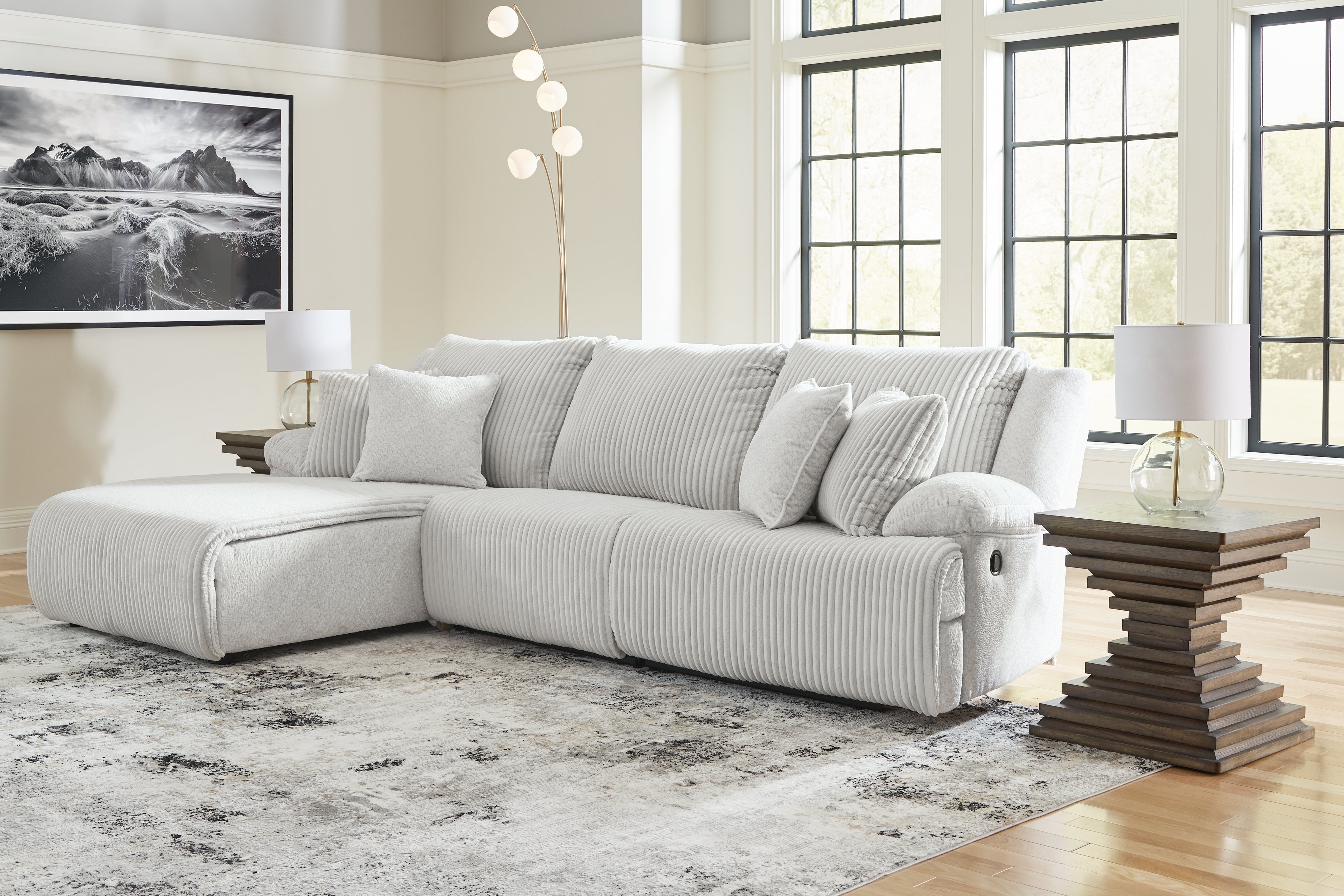 Sectionals for Less - Ashley Furniture - Top Tier Sectional - 3-Piece Sectional Sofa Chaise / Alloy - 92706S7