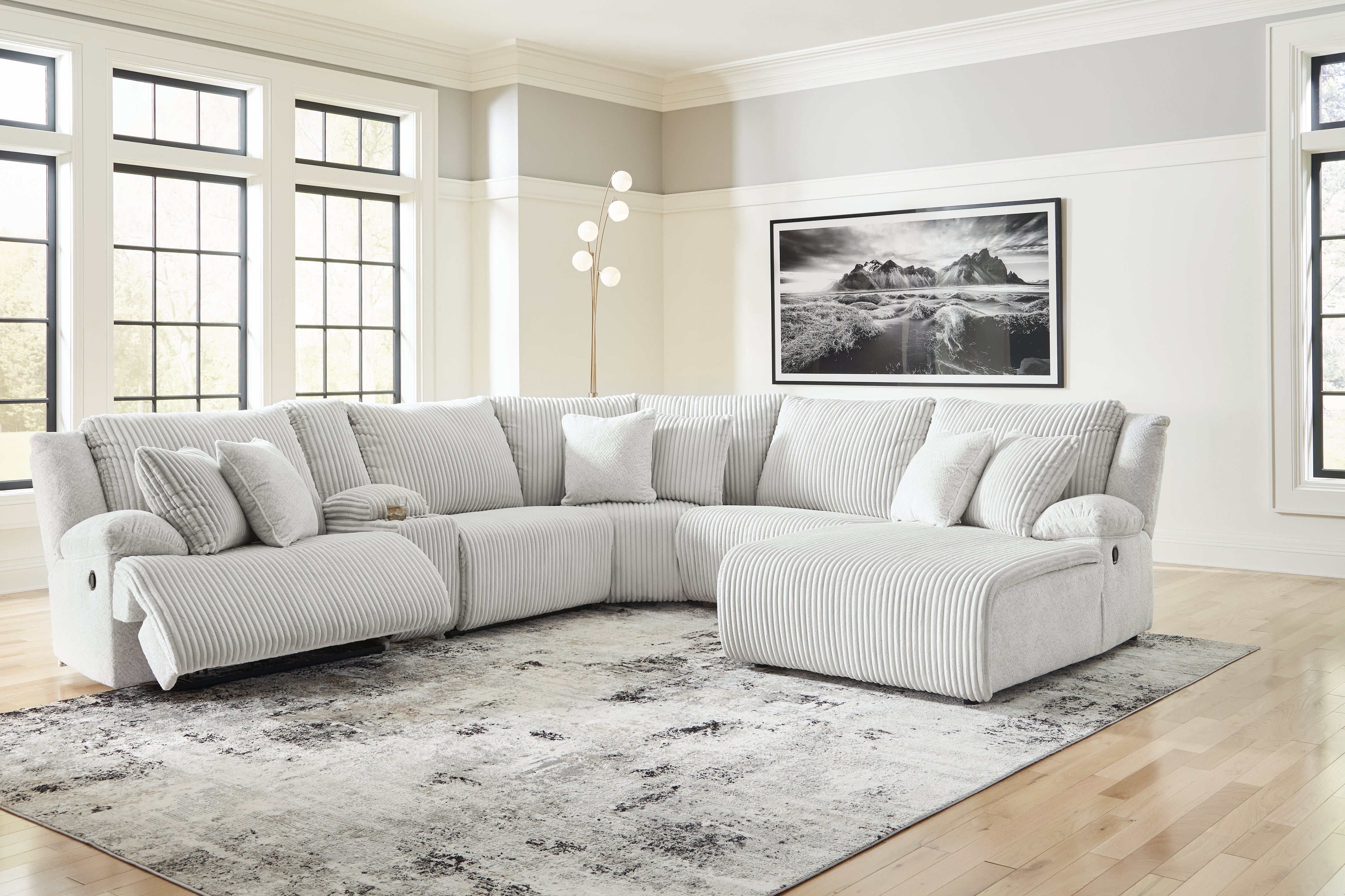 Sectionals for Less - Ashley Furniture - Top Tier Sectional - 6-Piece Reclining Sectional with Chaise / Alloy - 92706S1
