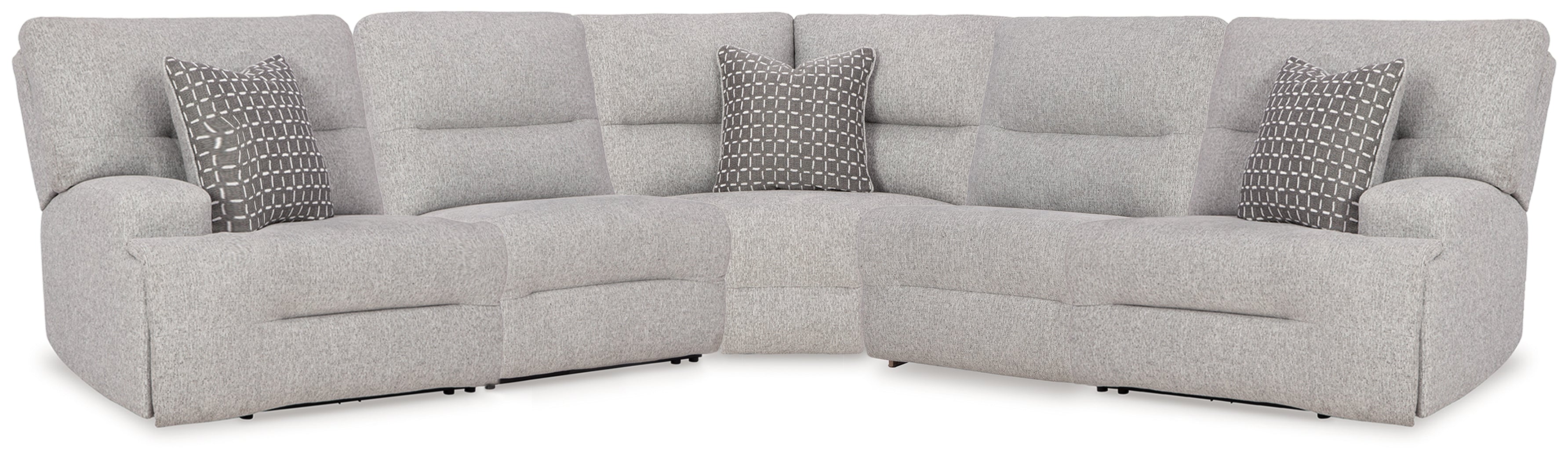 Sectionals for Less - Ashley Furniture - Acklen Place Sectional - 5-Piece Power Reclining Sectional / Pewter - 93605S3