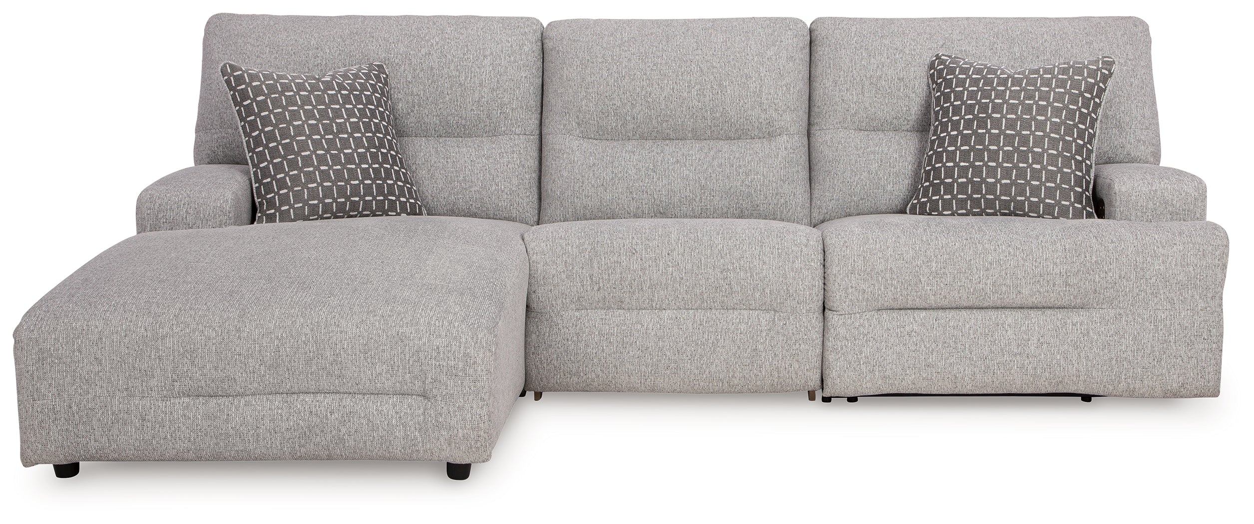 Sectionals for Less - Ashley Furniture - Acklen Place Sectional - 3-Piece Power Reclining Sectional / Pewter - 93605S7