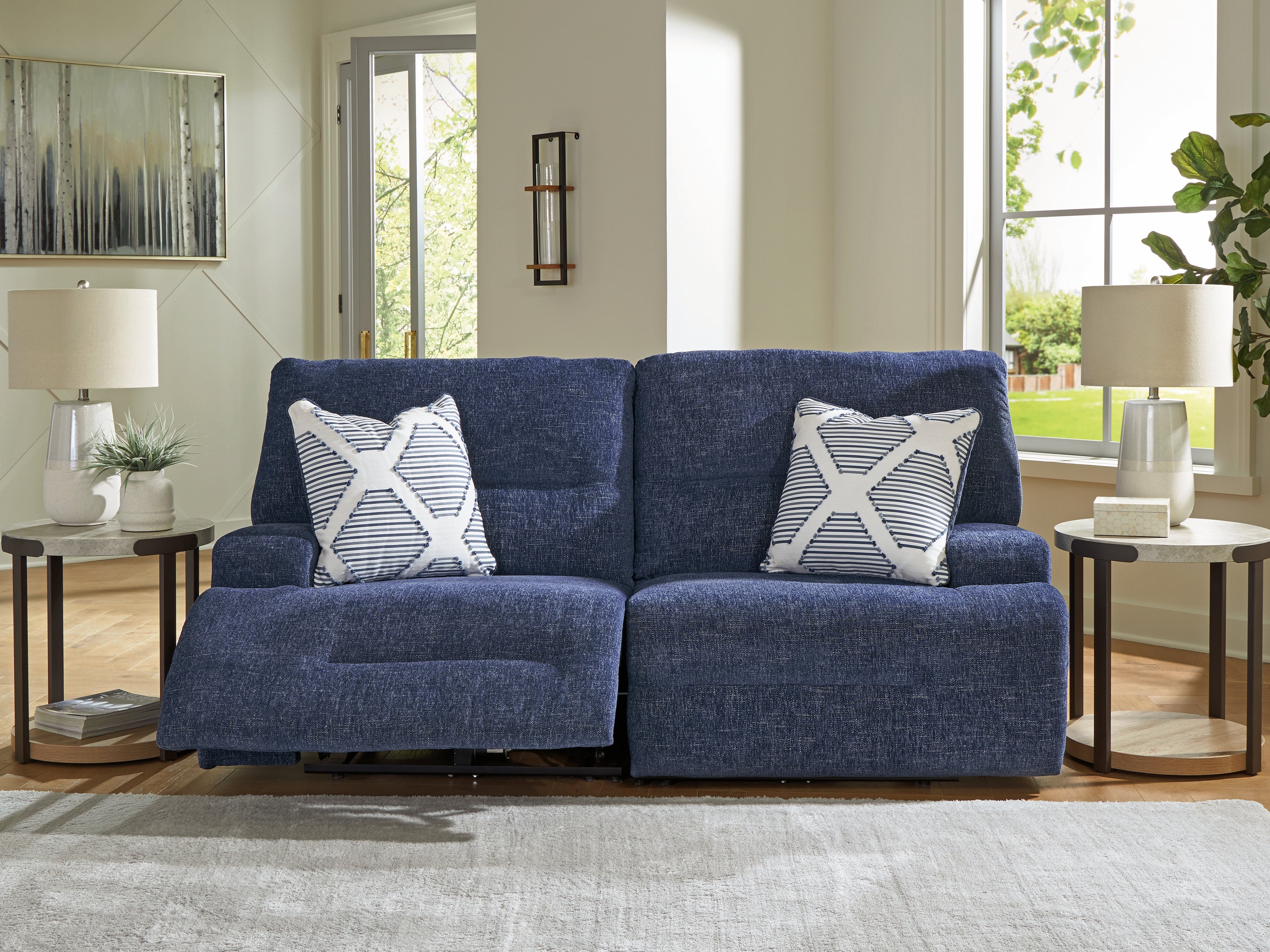 Sectionals for Less - Ashley Furniture - Acklen Place Sectional - 2-Piece Power Reclining Sectional / Navy - 93607S16