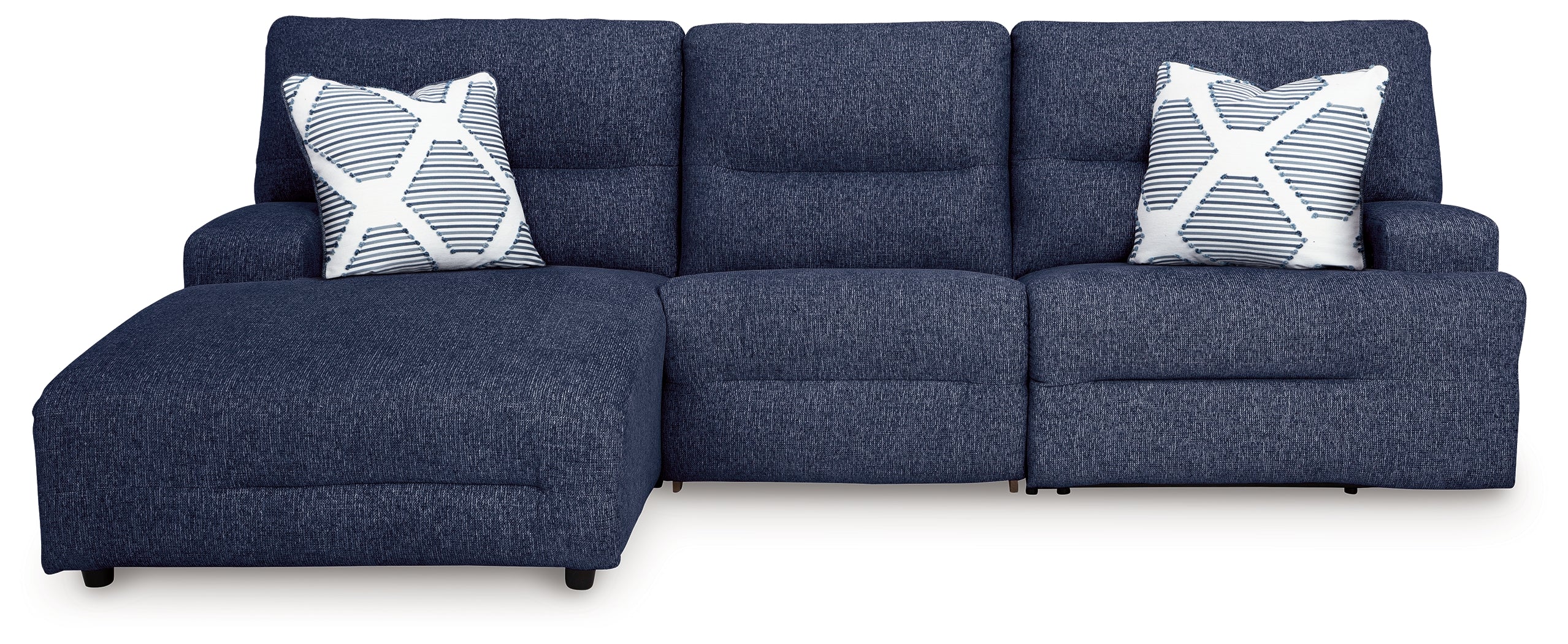 Sectionals for Less - Ashley Furniture - Acklen Place Sectional - 3-Piece Power Reclining Sectional / Navy - 93607S7