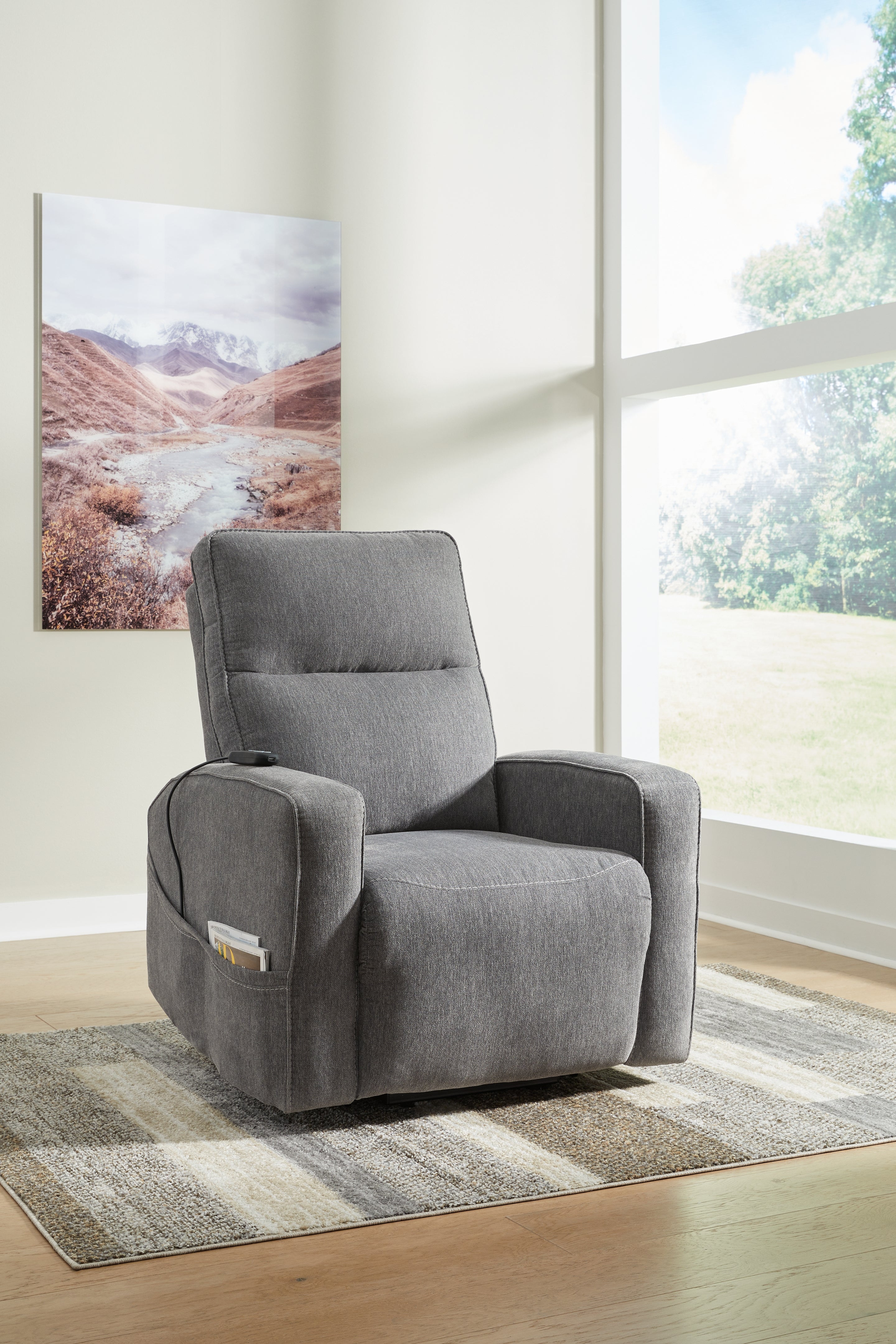 Sectionals for Less - Ashley Furniture - Starganza Living Room - Power Lift Recliner / Gray - 9370412