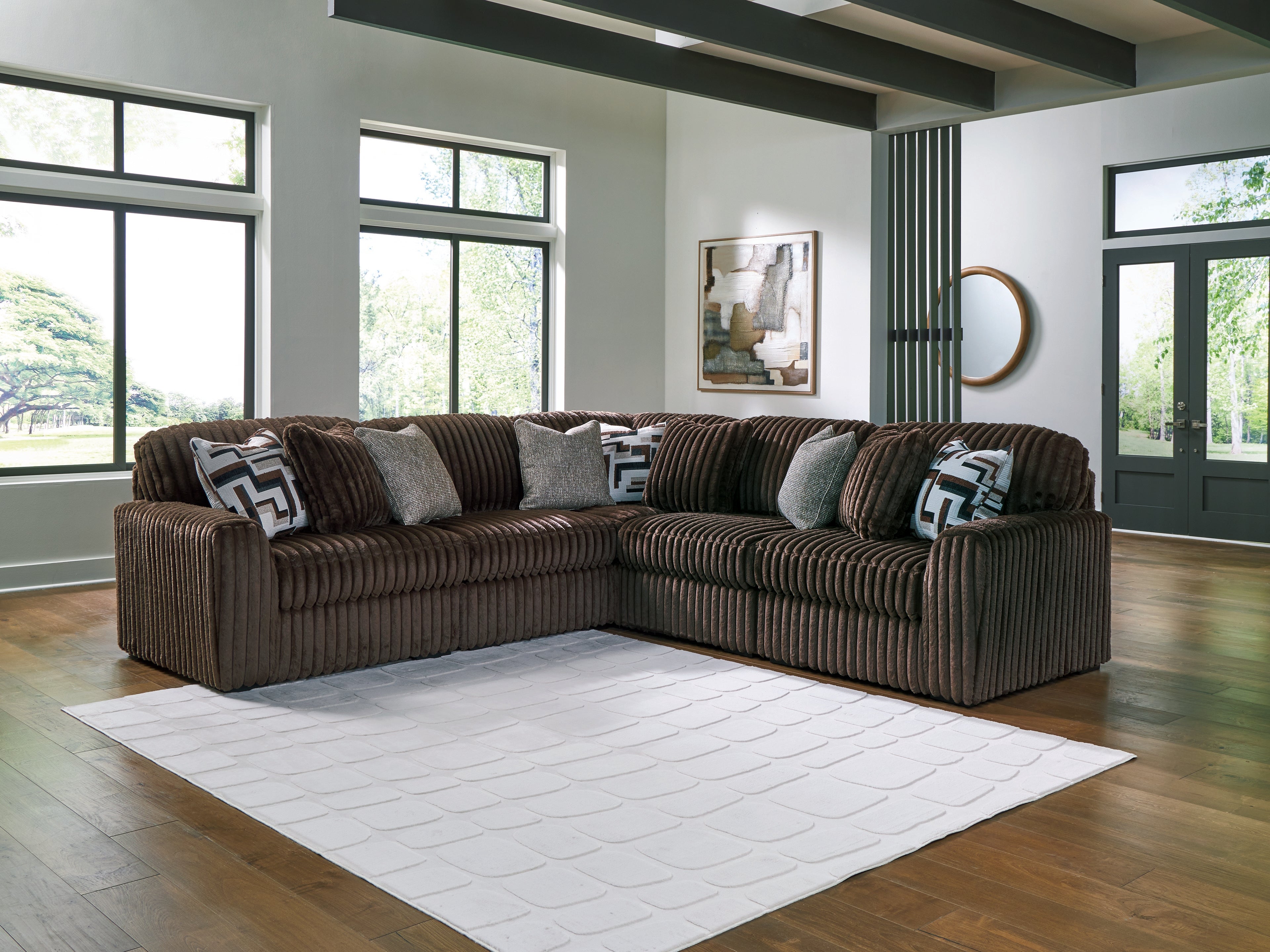 Sectionals for Less - Ashley Furniture - Midnight-Madness Sectional - RAF 5-Piece Sectional / Chocolate - 98104S26