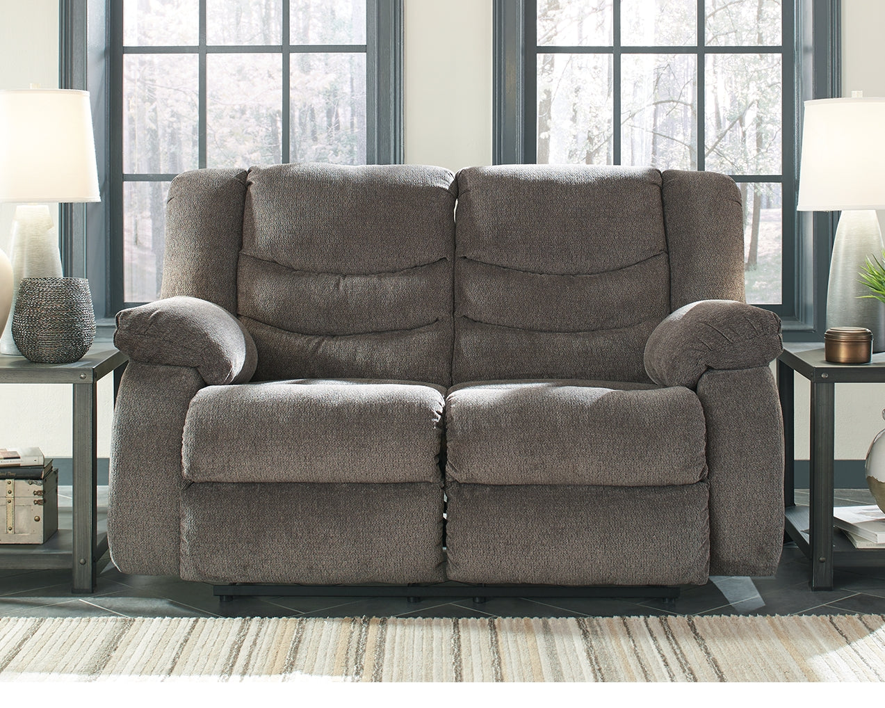 Sectionals for Less - Ashley Furniture - Tulen Living Room - Reclining Loveseat / Gray - 9860686