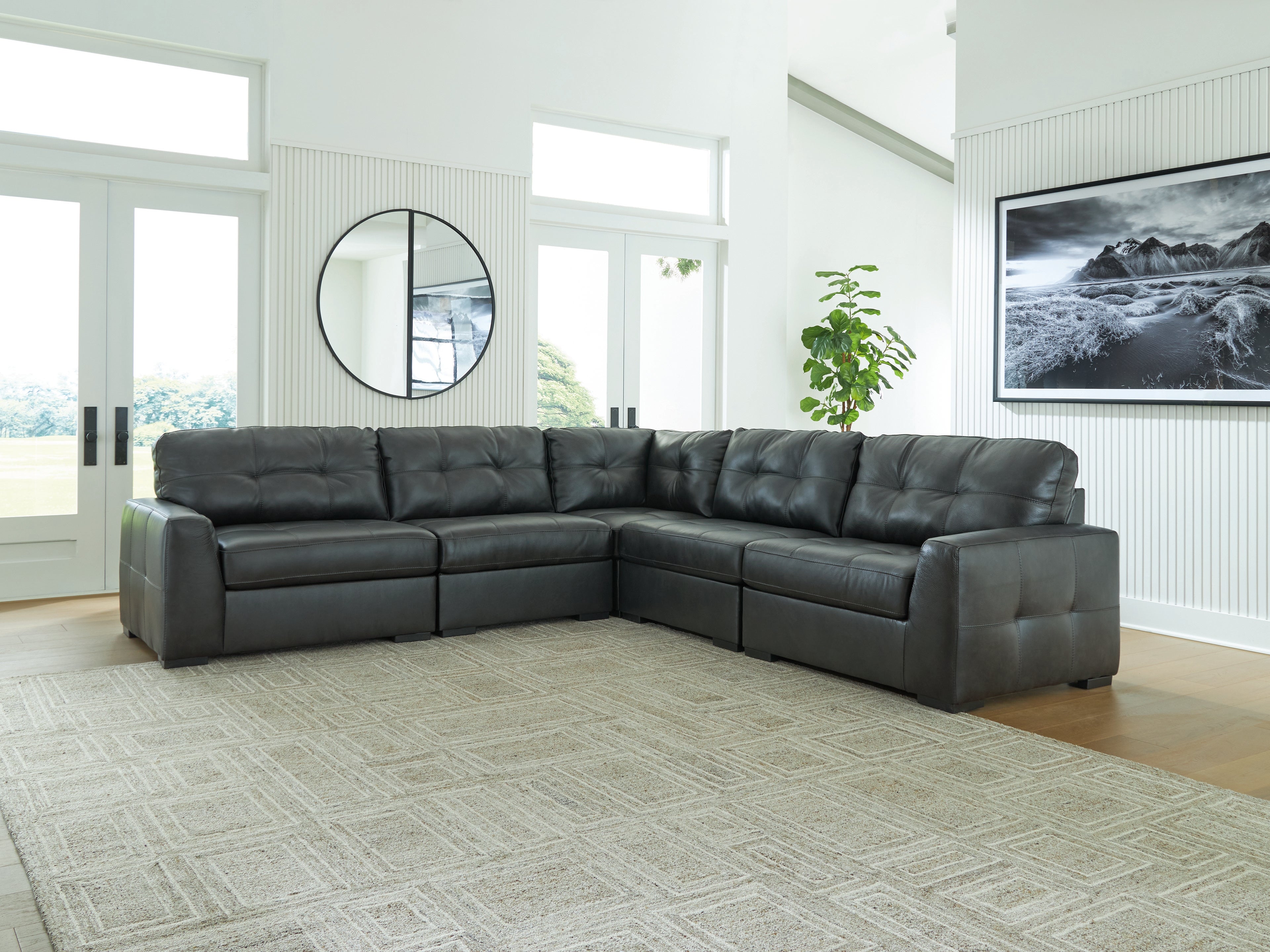 Sectionals for Less - Ashley Furniture - Brindley Pier Sectional - RAF 5-Piece Sectional / Fog - 99503S3