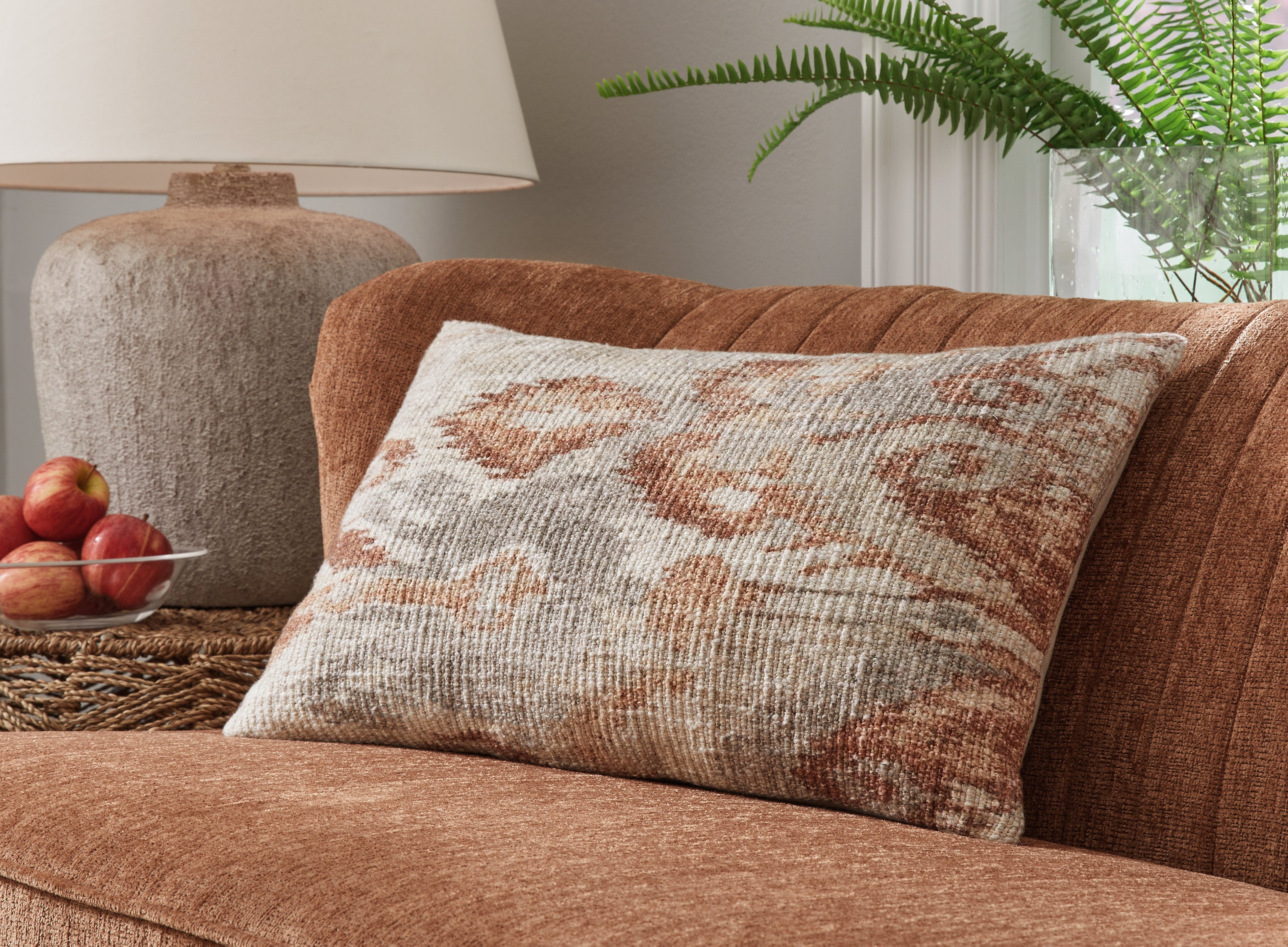 Sectionals for Less - Ashley Furniture - Aprover Pillows - Pillow / Rust/Gray/White - A1001040P