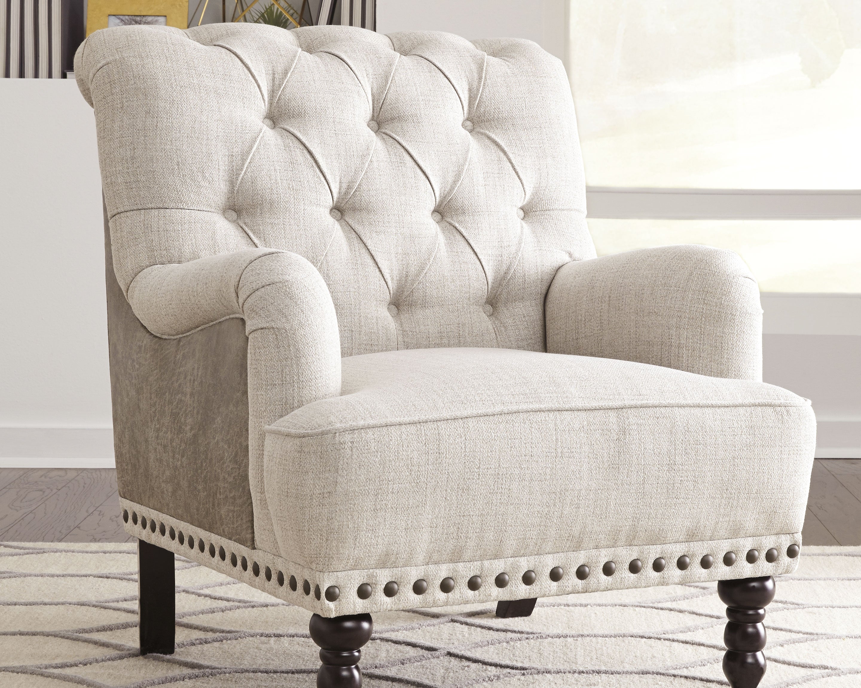 Sectionals for Less - Ashley Furniture - Tartonelle Accent Chair - Accent Chair / Ivory/Taupe - A3000053