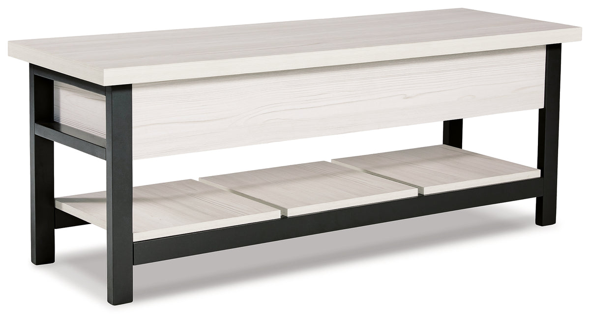 Sectionals for Less - Ashley Furniture - Rhyson Storage Bench - Storage Bench / White / 48"W x 16"D x 18"H - A3000312