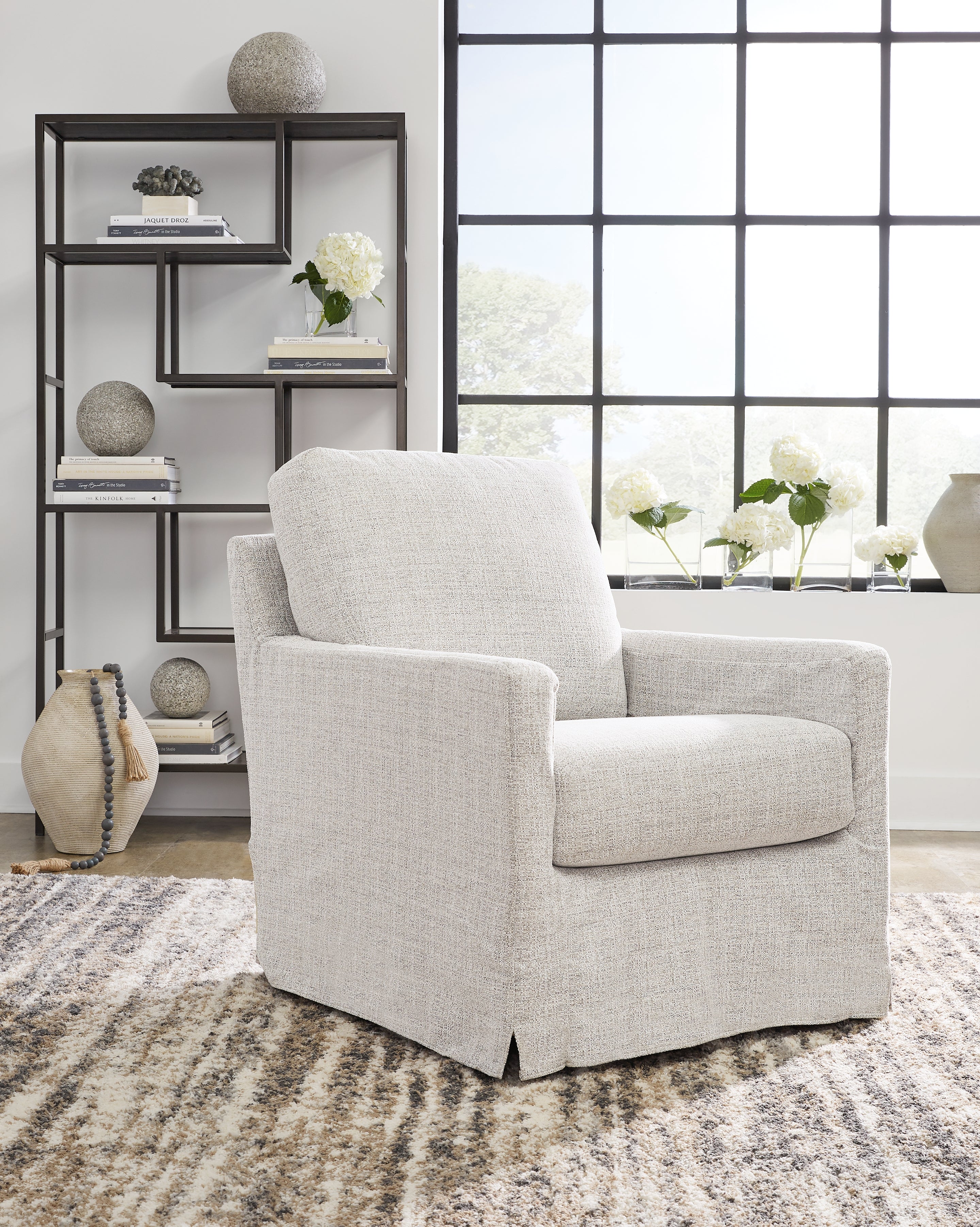 Sectionals for Less - Ashley Furniture - Nenana Next-Gen Nuvella Swivel Glider Accent Chair - Swivel Glider Accent Chair / Stone - A3000644