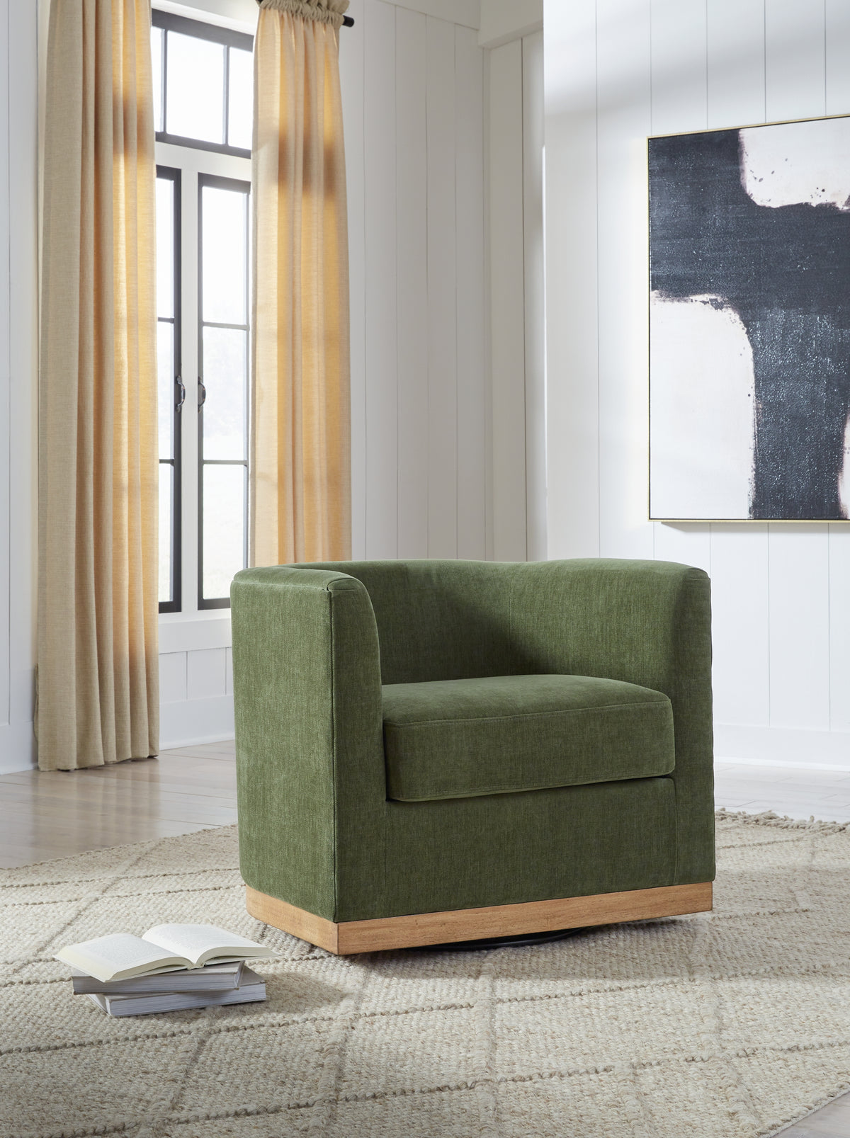 Sectionals for Less - Ashley Furniture - Jersonlow Swivel Accent Chair - Swivel Accent Chair / Forest Green - A3000696