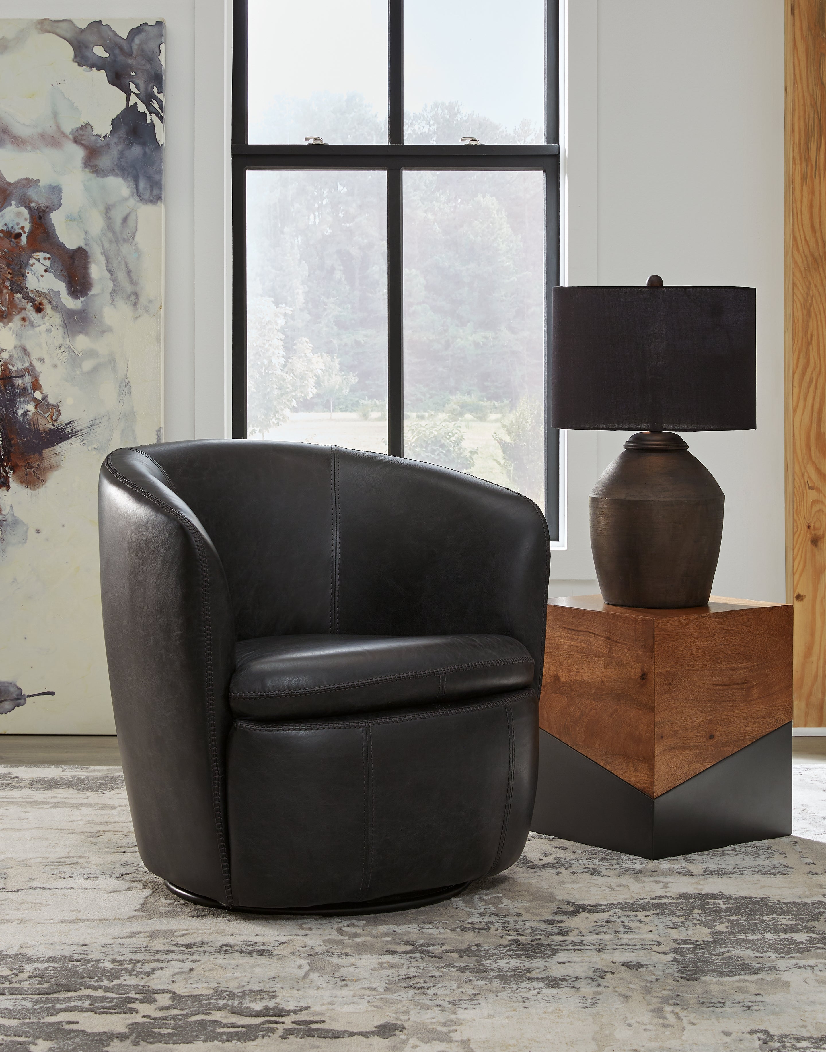 Sectionals for Less - Ashley Furniture - Kierreys Swivel Accent Chair - Swivel Accent Chair / Midnight - A3000702