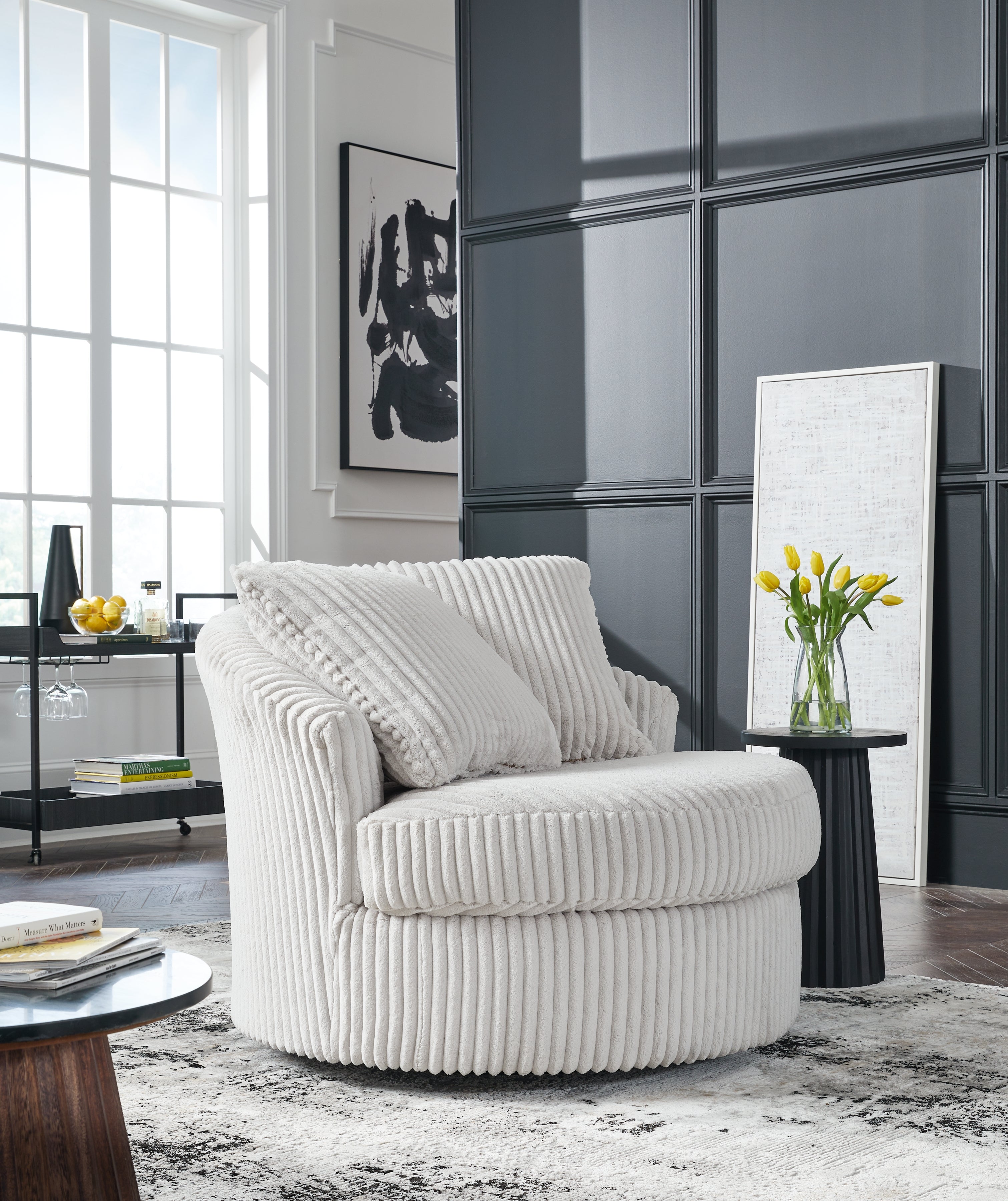 Sectionals for Less - Ashley Furniture - Gramwell Swivel Accent Chair - Swivel Accent Chair / Alloy - A3000724