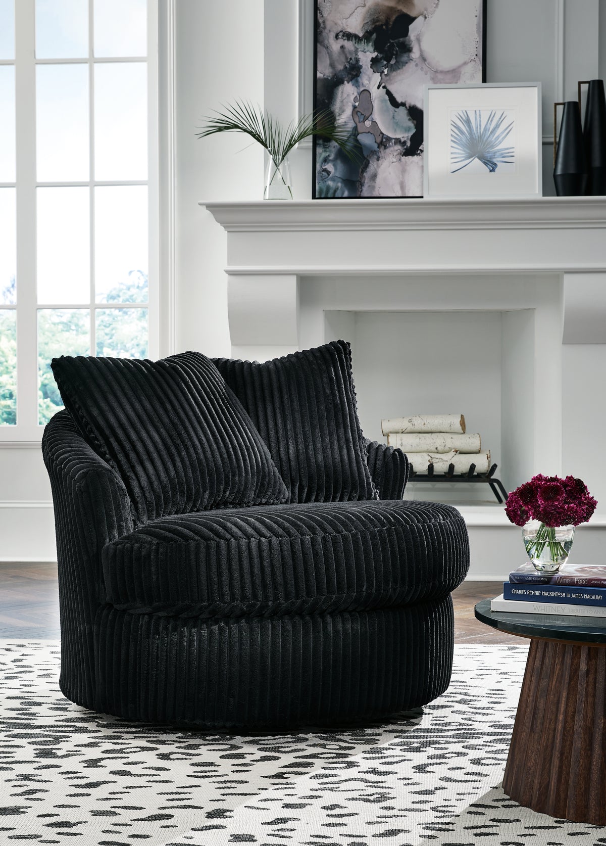 Sectionals for Less - Ashley Furniture - Gramwell Swivel Accent Chair - Swivel Accent Chair / Onyx - A3000725