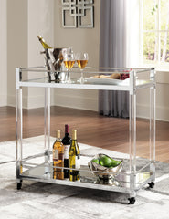 Sectionals for Less - Ashley Furniture - Chaseton Bar Cart - Bar Cart / Clear/Silver Finish - A4000501