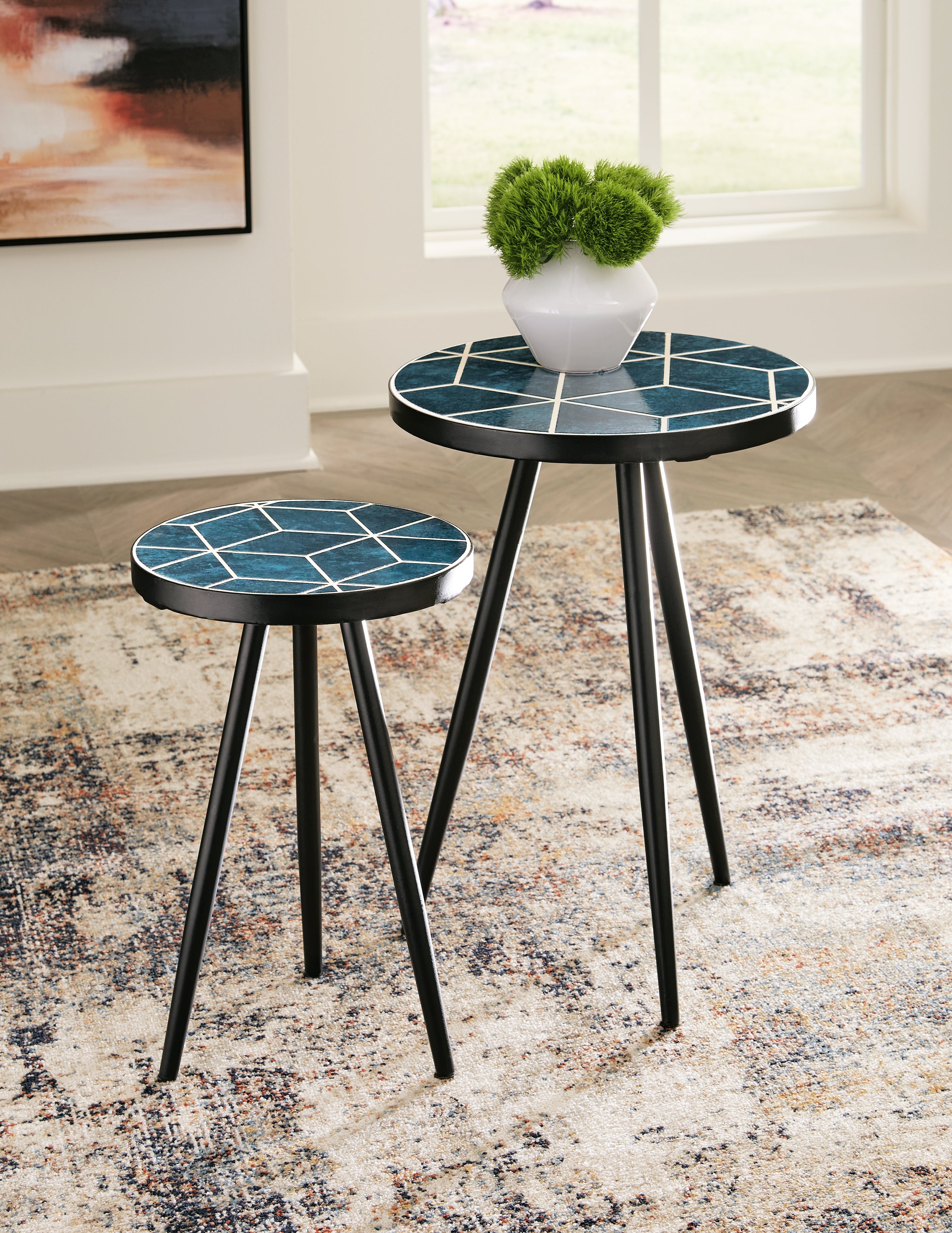 Sectionals for Less - Ashley Furniture - Clairbelle Accent Table (Set of 2) - Accent Table (Set of 2) / Teal - A4000523