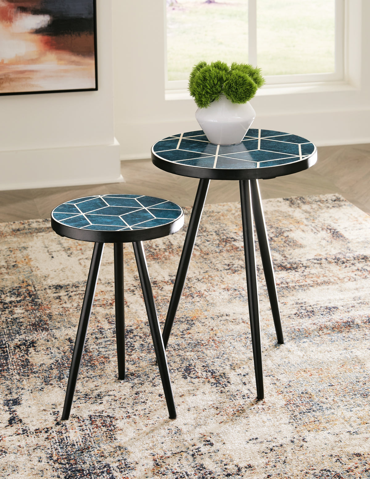 Sectionals for Less - Ashley Furniture - Clairbelle Accent Table (Set of 2) - Accent Table (Set of 2) / Teal - A4000523