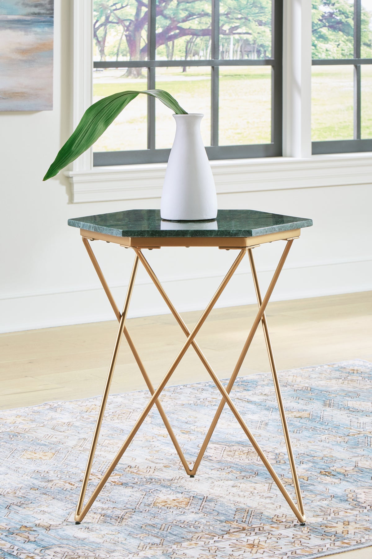 Sectionals for Less - Ashley Furniture - Engelton Accent Table - Accent Table / Green/Gold - A4000526