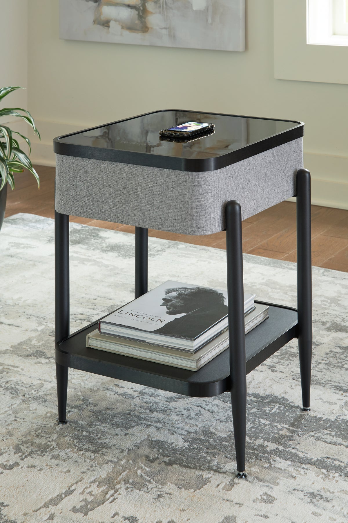 Sectionals for Less - Ashley Furniture - Jorvalee Accent Table with Speaker - Accent Table with Speaker / Gray/Black - A4000550