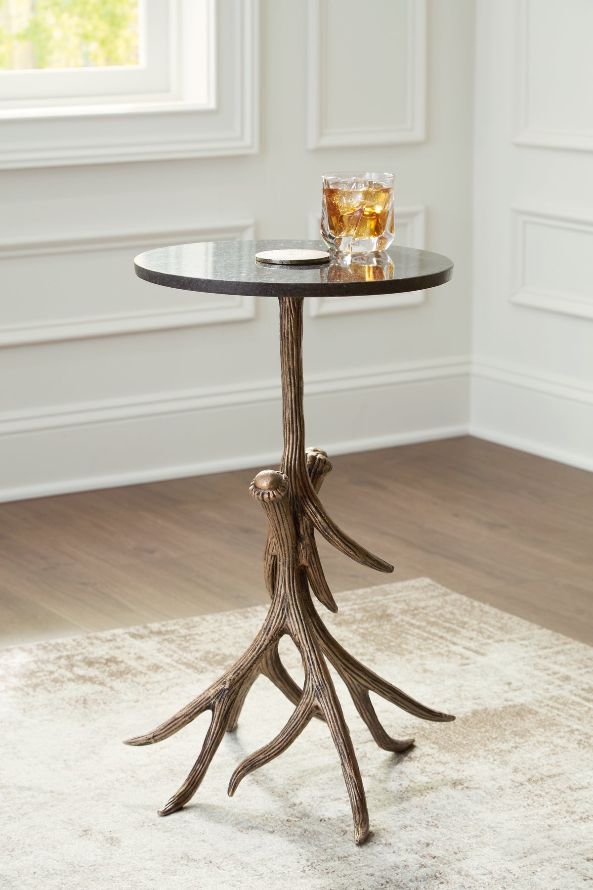 Sectionals for Less - Ashley Furniture - Lemkins Accent Table - Accent Table / Black/Antique Gold Finish - A4000606