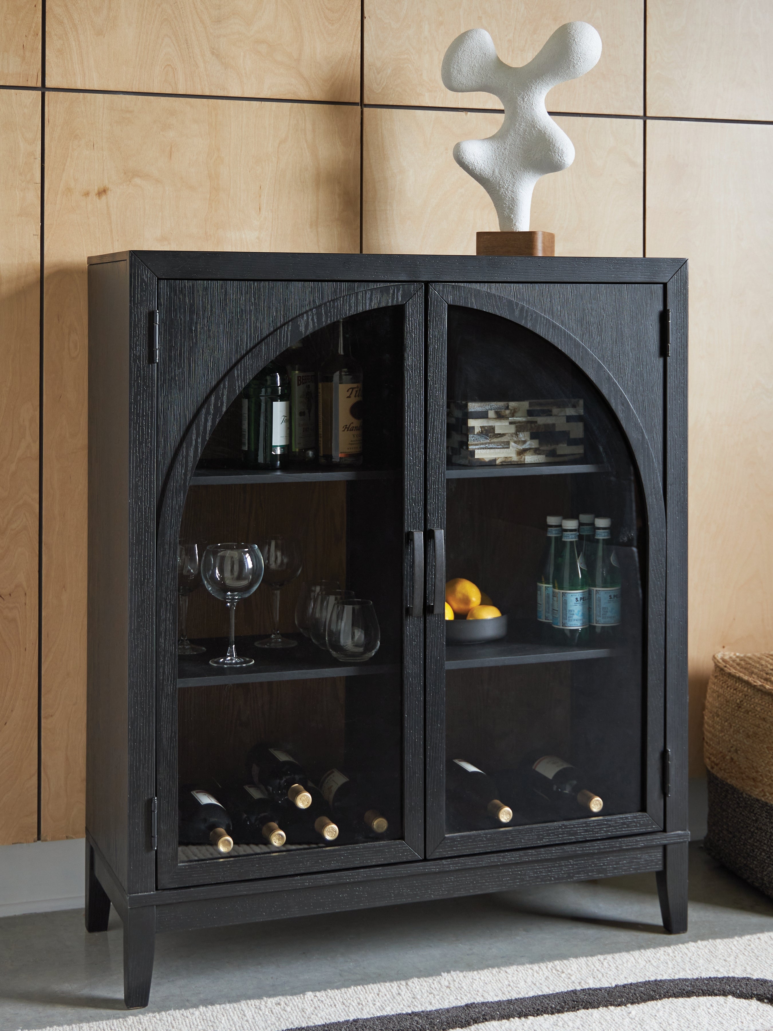 Sectionals for Less - Ashley Furniture - Armenleigh Accent Cabinet - Bar Cabinet / Black/Brown - A4000702