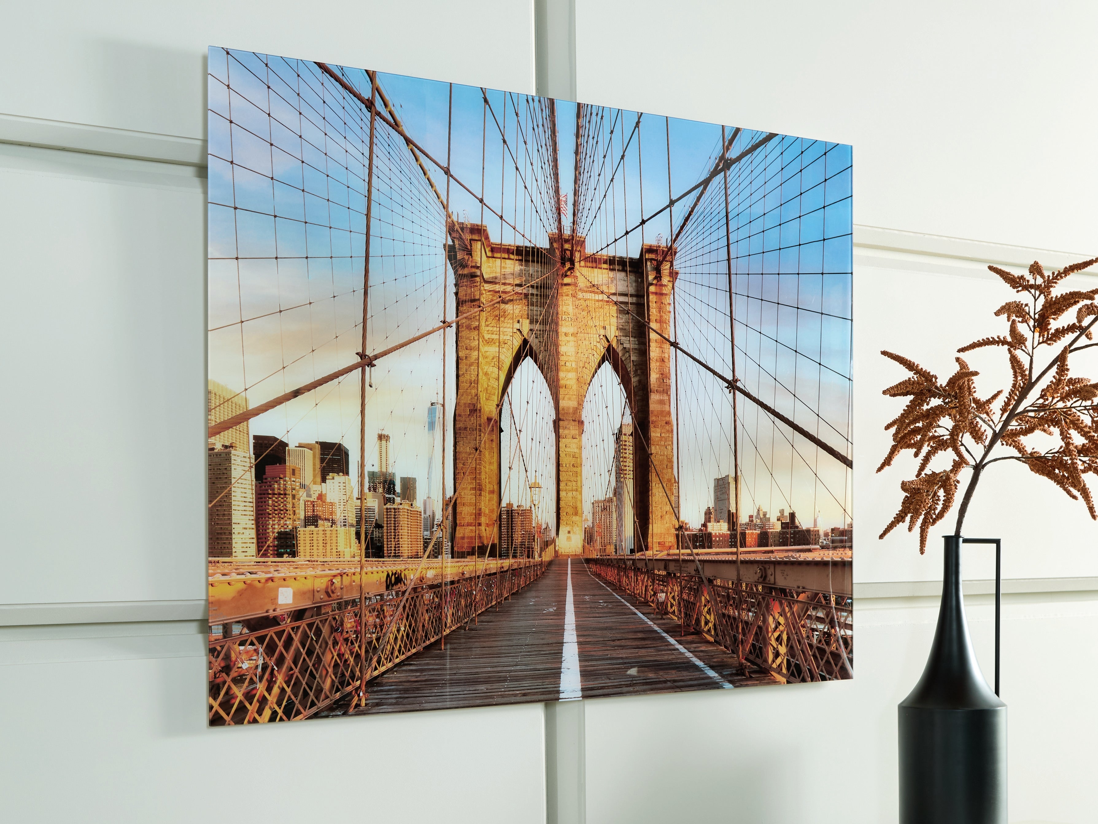 Sectionals for Less - Ashley Furniture - Shayward Wall Decor - Wall Art / Blue/Amber - A8000435