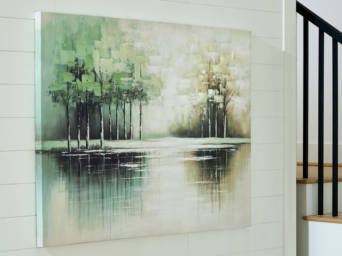 Sectionals for Less - Ashley Furniture - Garlenridge Wall Decor - Wall Art / Green/Tan/White - A8000470