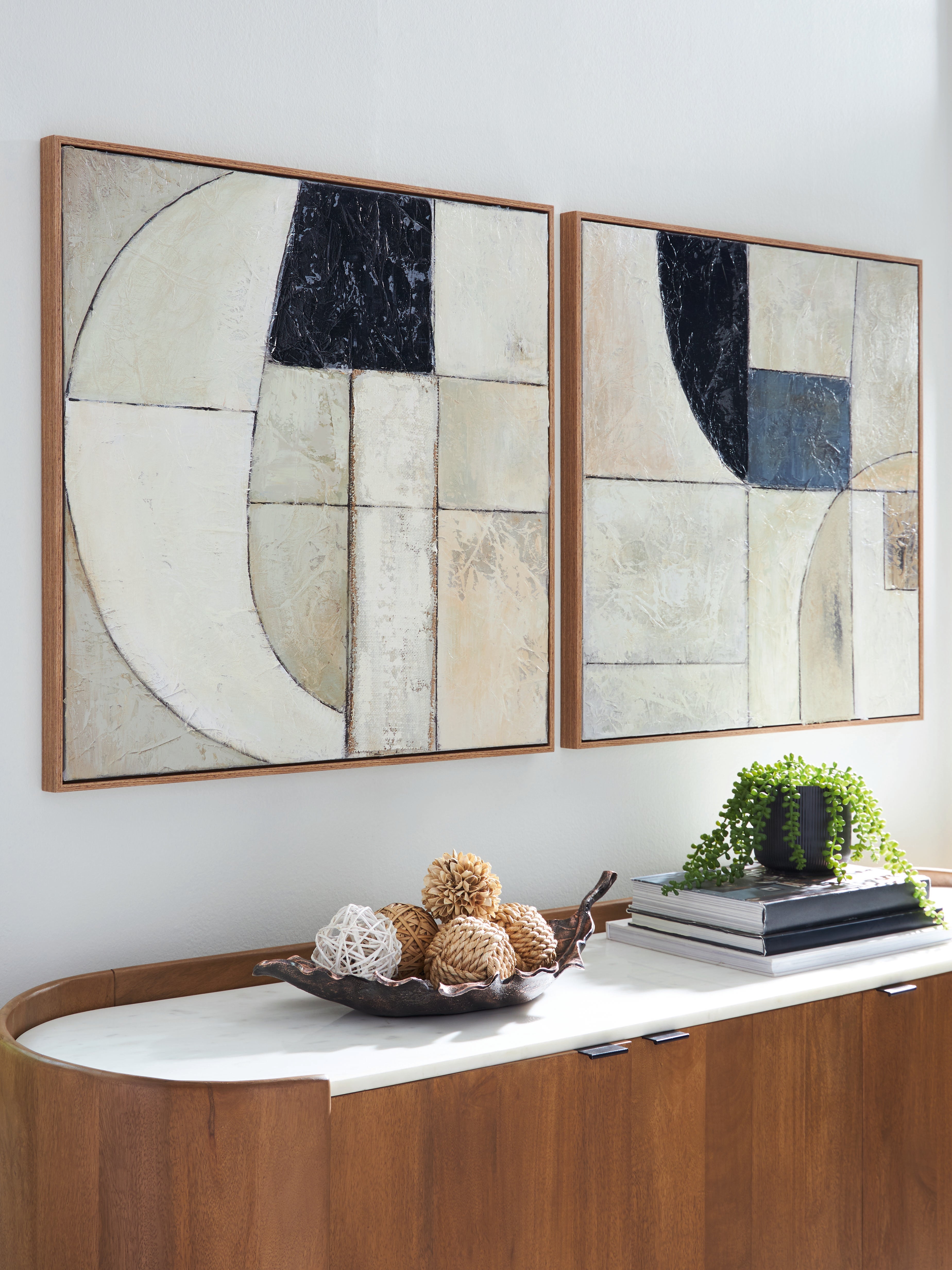 Sectionals for Less - Ashley Furniture - Bexlen Wall Decor - Wall Art Set (Set of 2) / Tan/Taupe/Black - A8000498