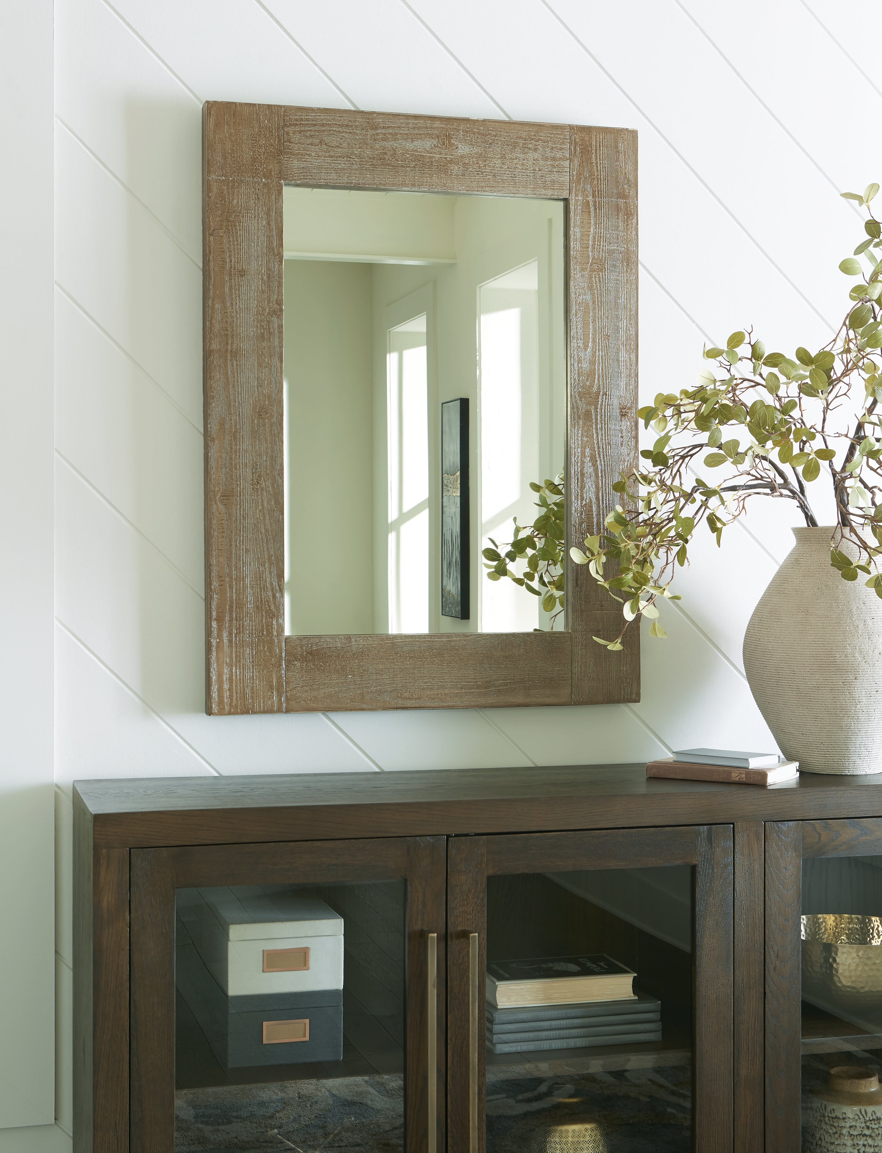 Sectionals for Less - Ashley Furniture - Waltleigh Mirror - Accent Mirror / Distressed Brown - A8010277