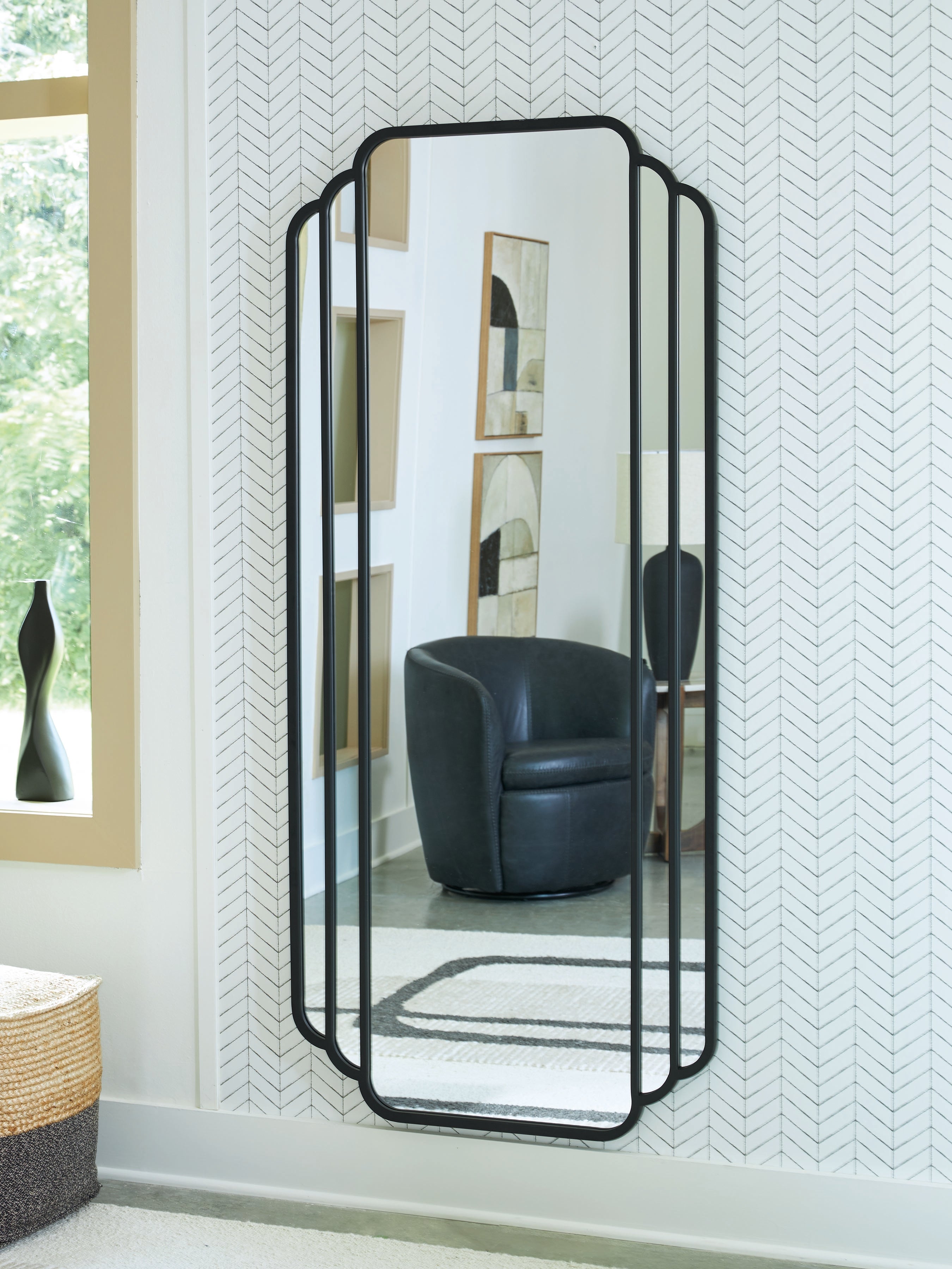 Sectionals for Less - Ashley Furniture - Antigone Mirror - Floor Mirror / Black - A8010434